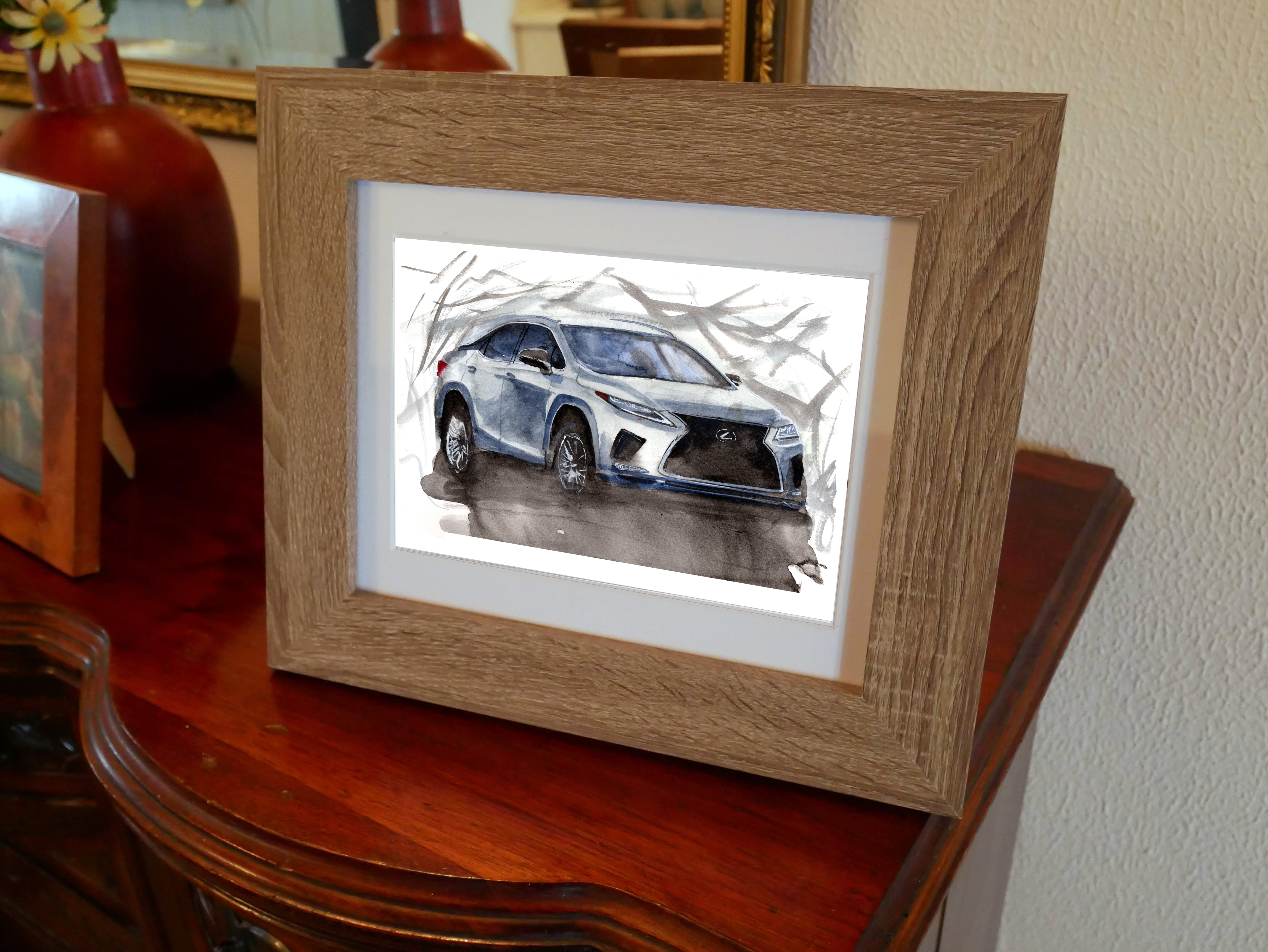 Lexus RX Print. Lexus RX Poster. Gifts For Him. Hand Painted Art. birthday gift
