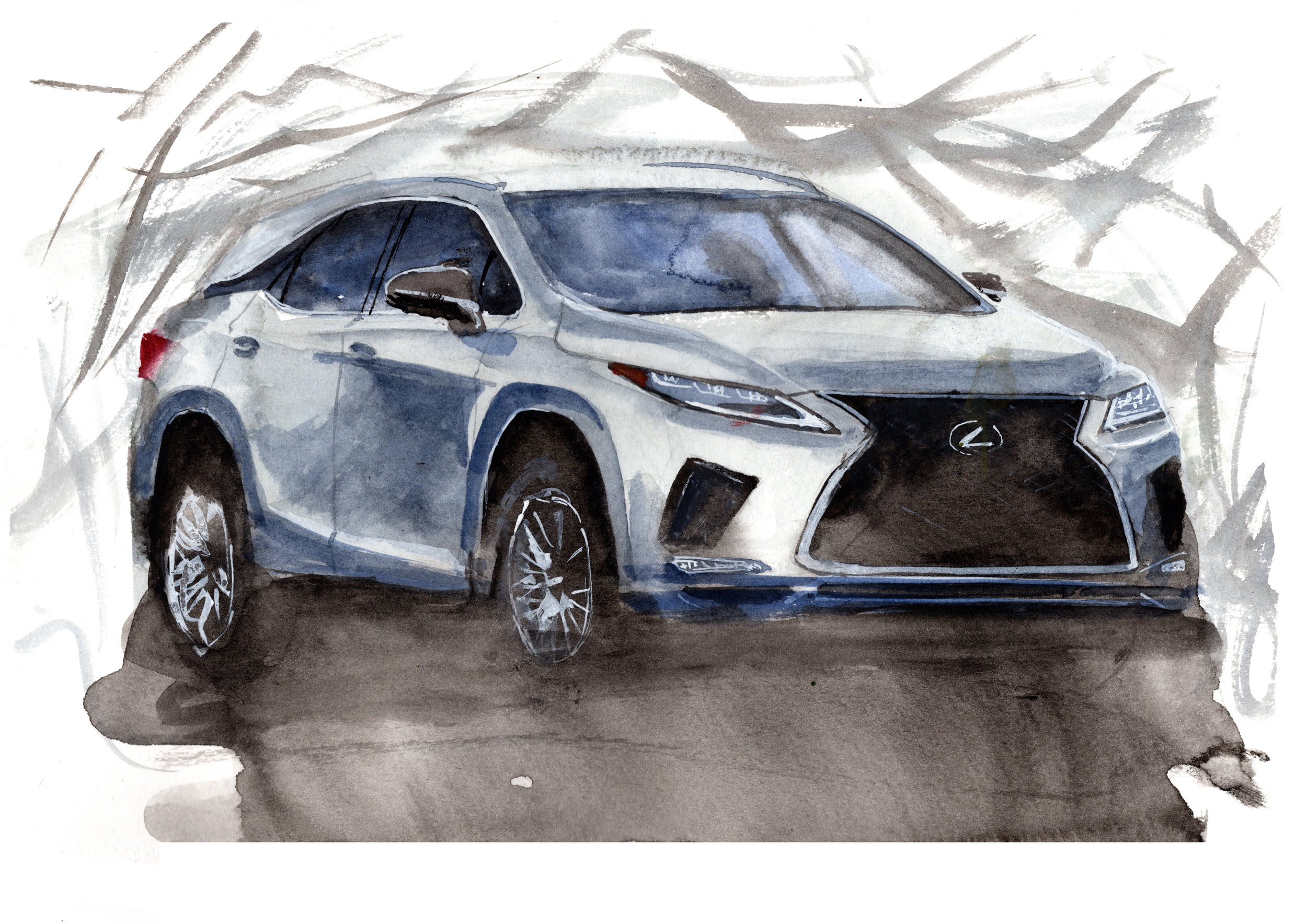 Lexus RX Print. Lexus RX Poster. Gifts For Him. Hand Painted Art. birthday gift