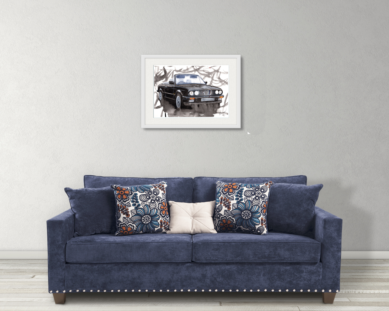 BMW M3 Print. BMW M3 Poster. Gifts For Him. Hand Painted Art. birthday gift