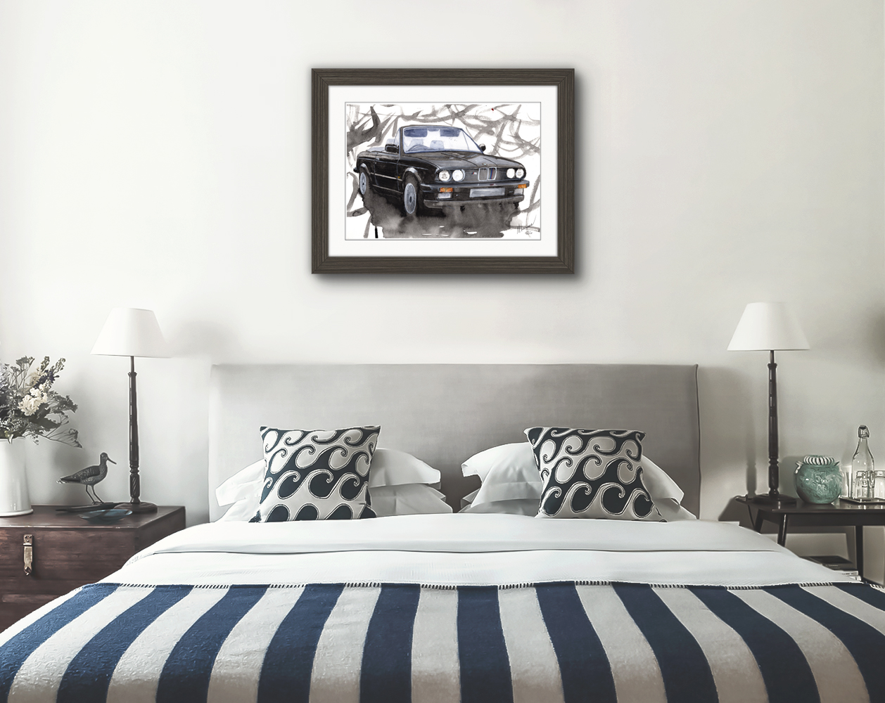 BMW M3 Print. BMW M3 Poster. Gifts For Him. Hand Painted Art. birthday gift