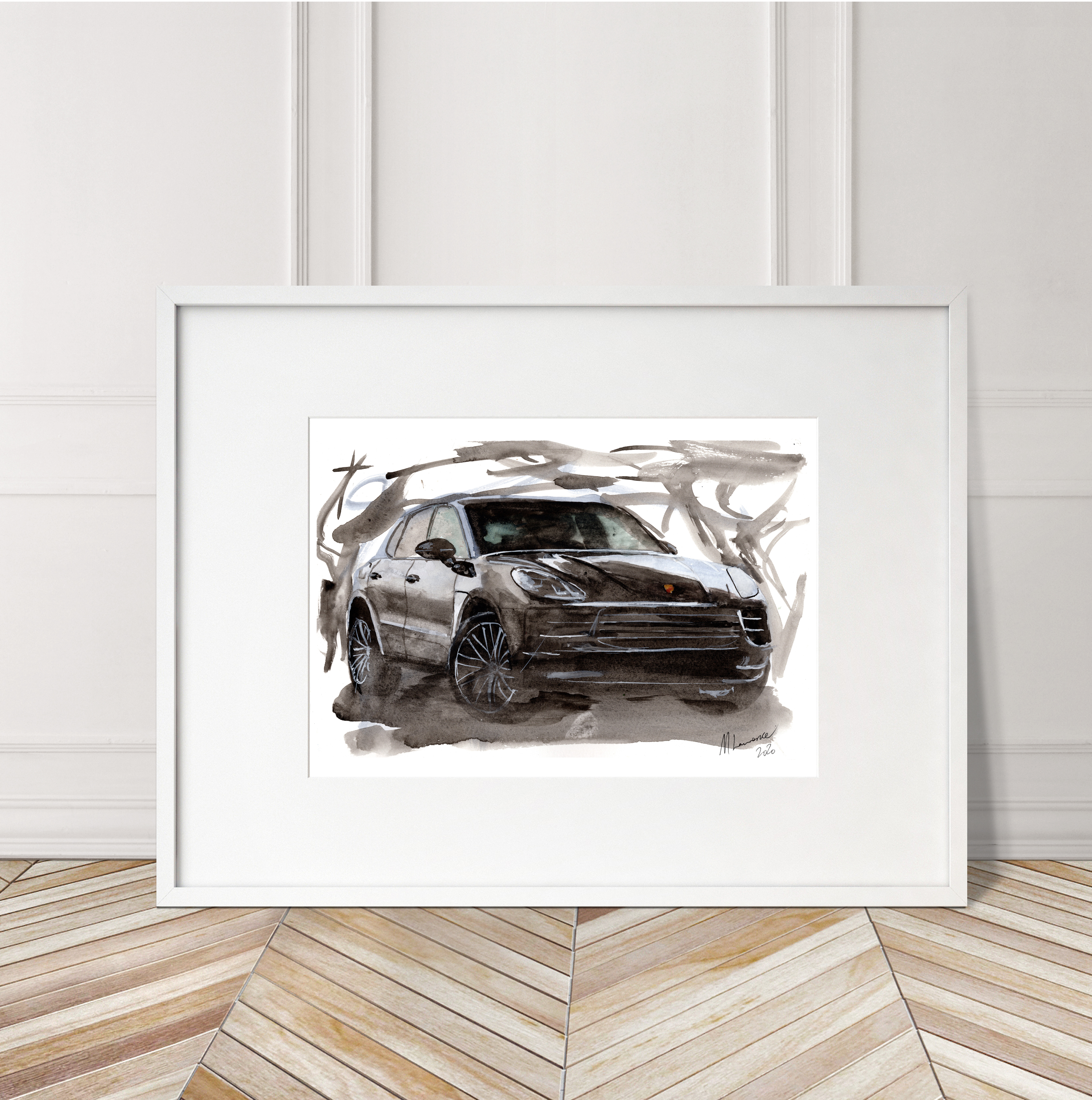 Porsche Macan Print. Porsche Macan Poster. Gifts For Him. Hand Painted Art. birthday gift