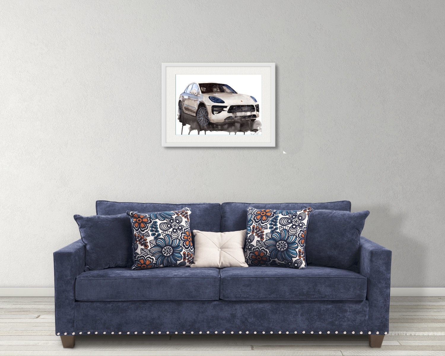 Porsche Macan Print. Porsche Macan Poster. Gifts For Him. Hand Painted Art. birthday gift