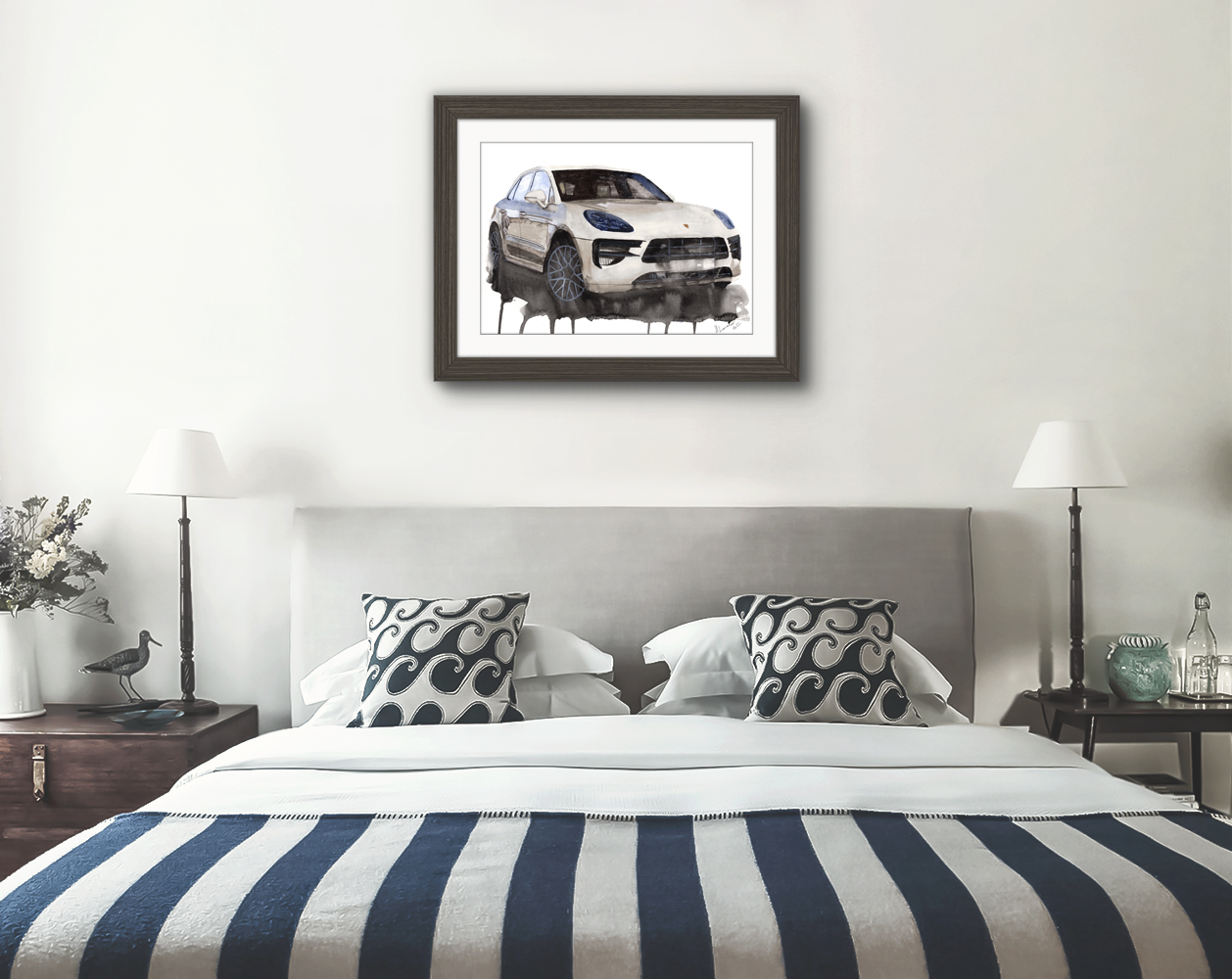 Porsche Macan Print. Porsche Macan Poster. Gifts For Him. Hand Painted Art. birthday gift