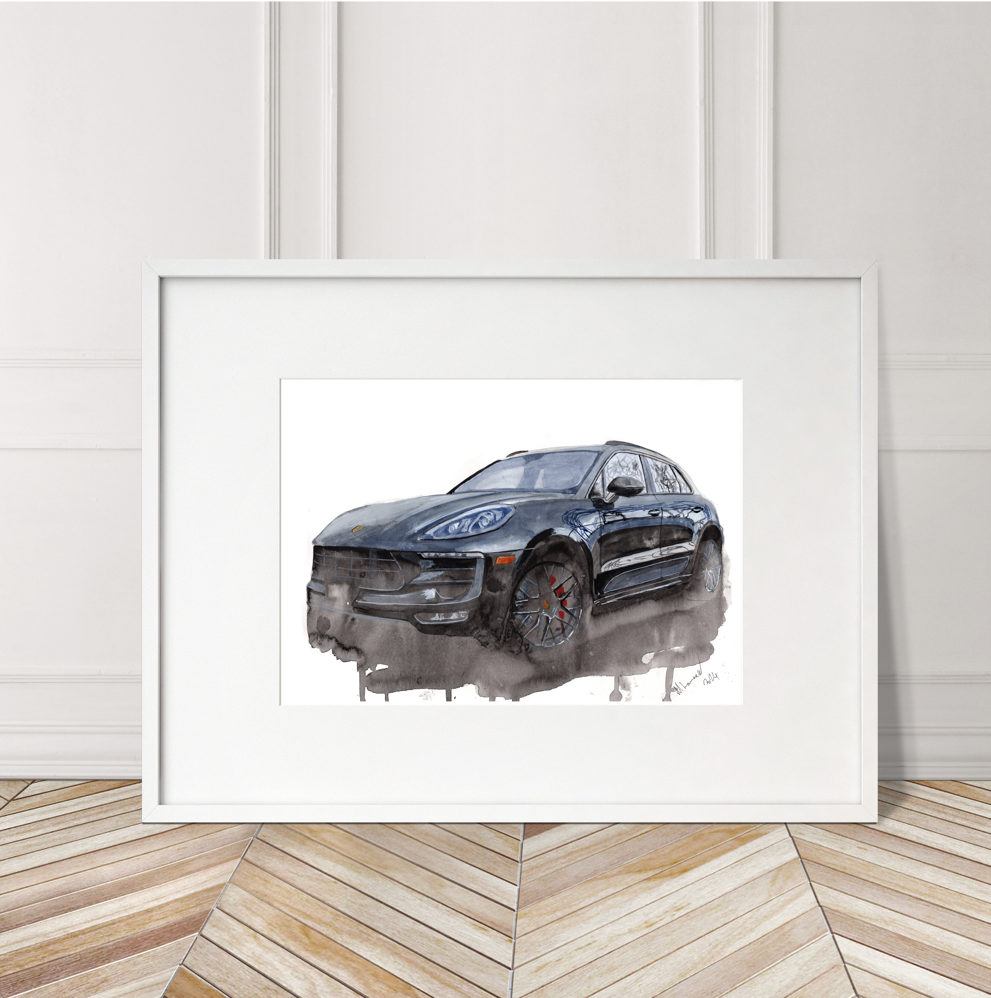 Porsche Macan GTS Print. Porsche Macan GTS Poster. Gifts For Him. Hand Painted Art. birthday gift