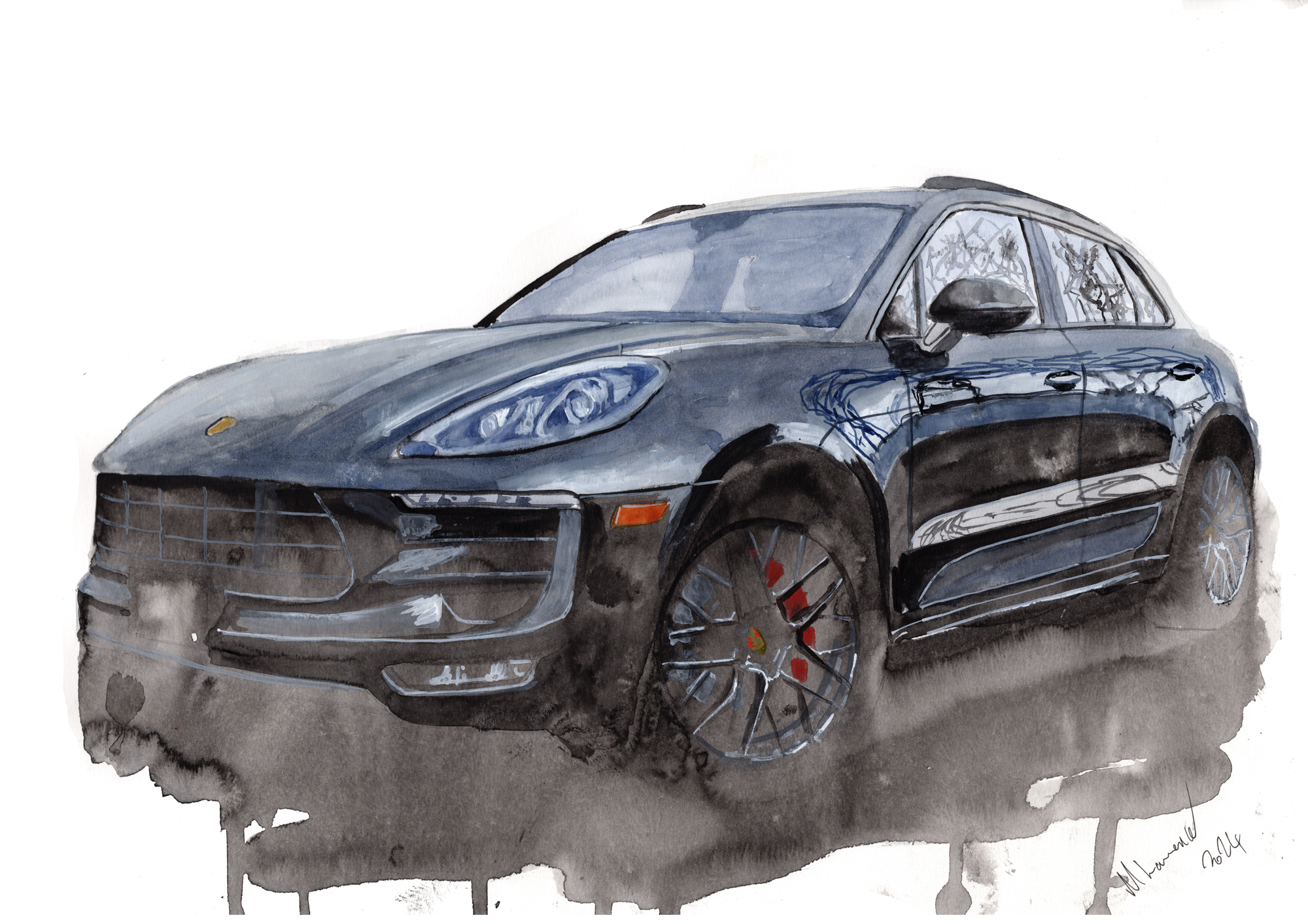 Porsche Macan GTS Print. Porsche Macan GTS Poster. Gifts For Him. Hand Painted Art. birthday gift