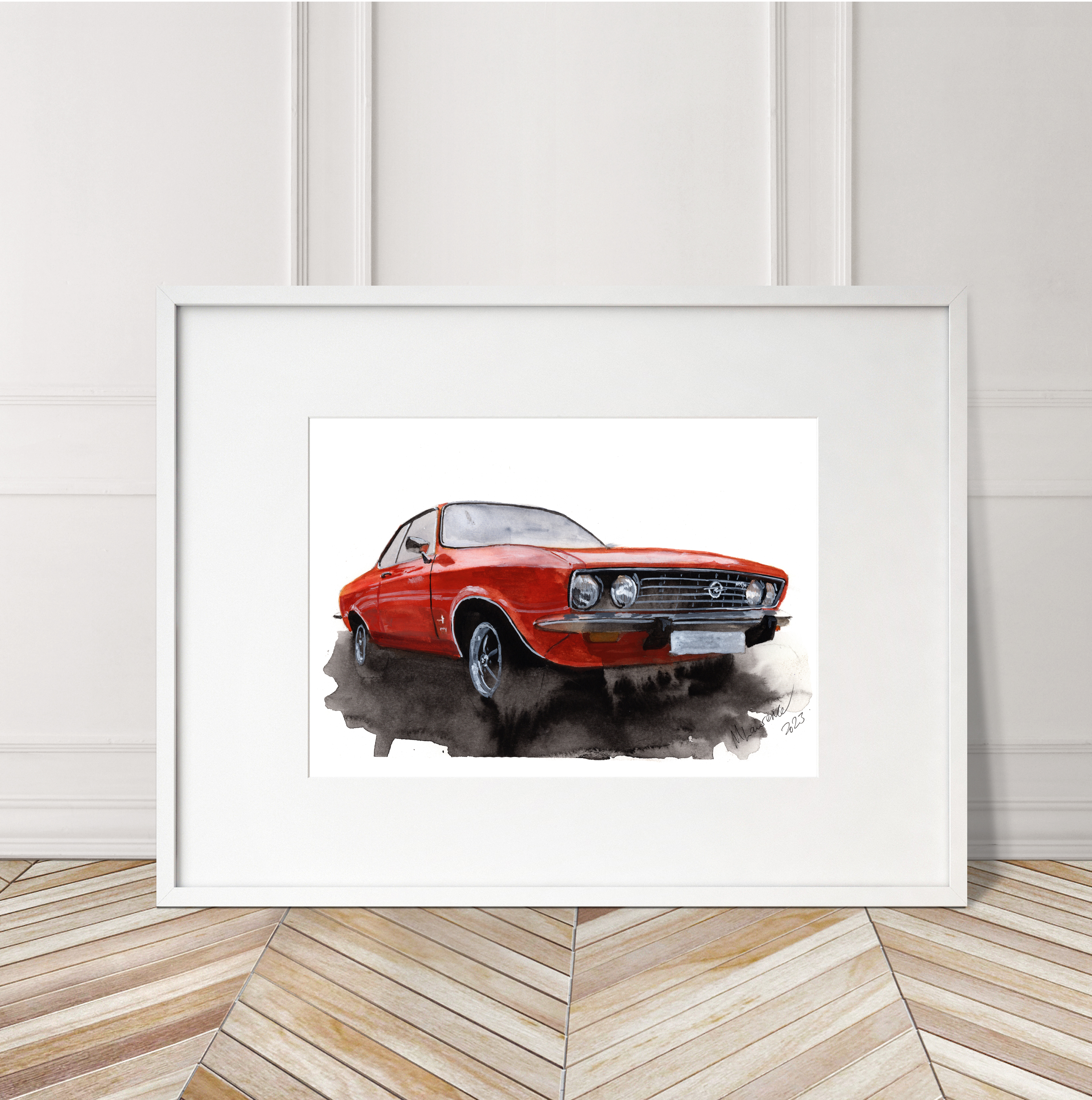 Opel Manta Print. Opel Manta Poster. Gifts For Him. Hand Painted Art. birthday gift