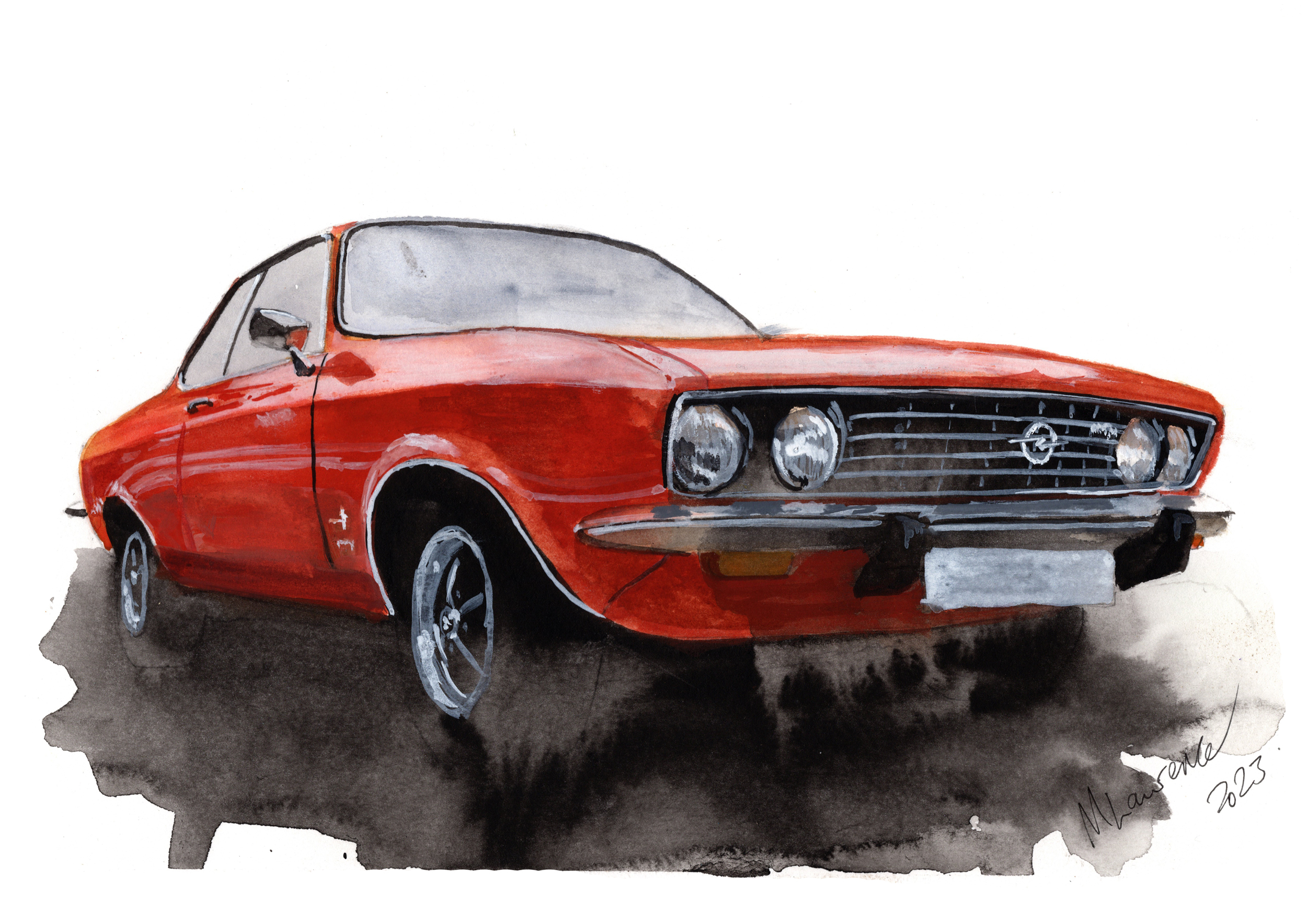 Opel Manta Print. Opel Manta Poster. Gifts For Him. Hand Painted Art. birthday gift
