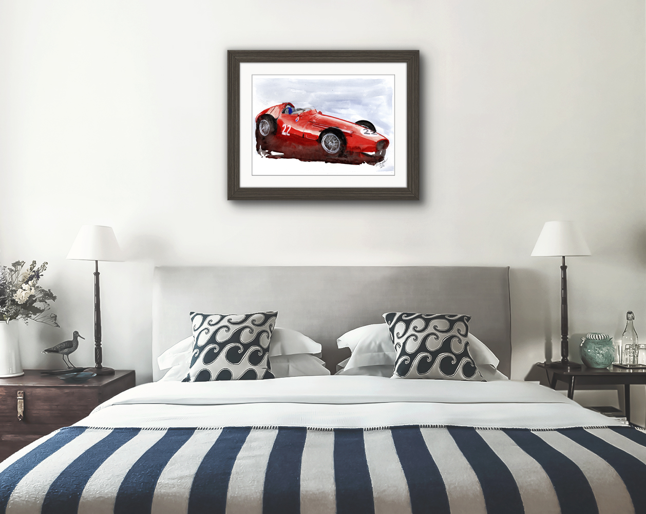 Maserati 250f Print. Maserati 250f Poster. Gifts For Him. Hand Painted Art. birthday gift