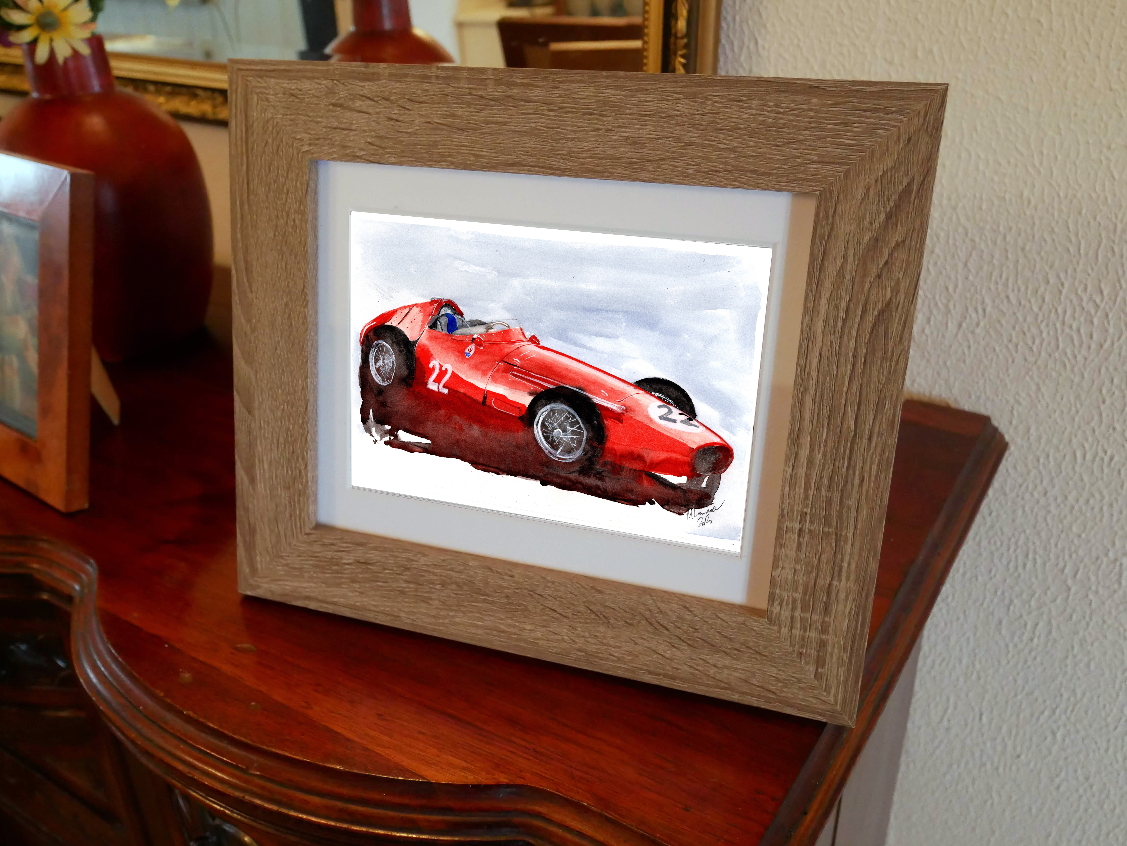 Maserati 250f Print. Maserati 250f Poster. Gifts For Him. Hand Painted Art. birthday gift