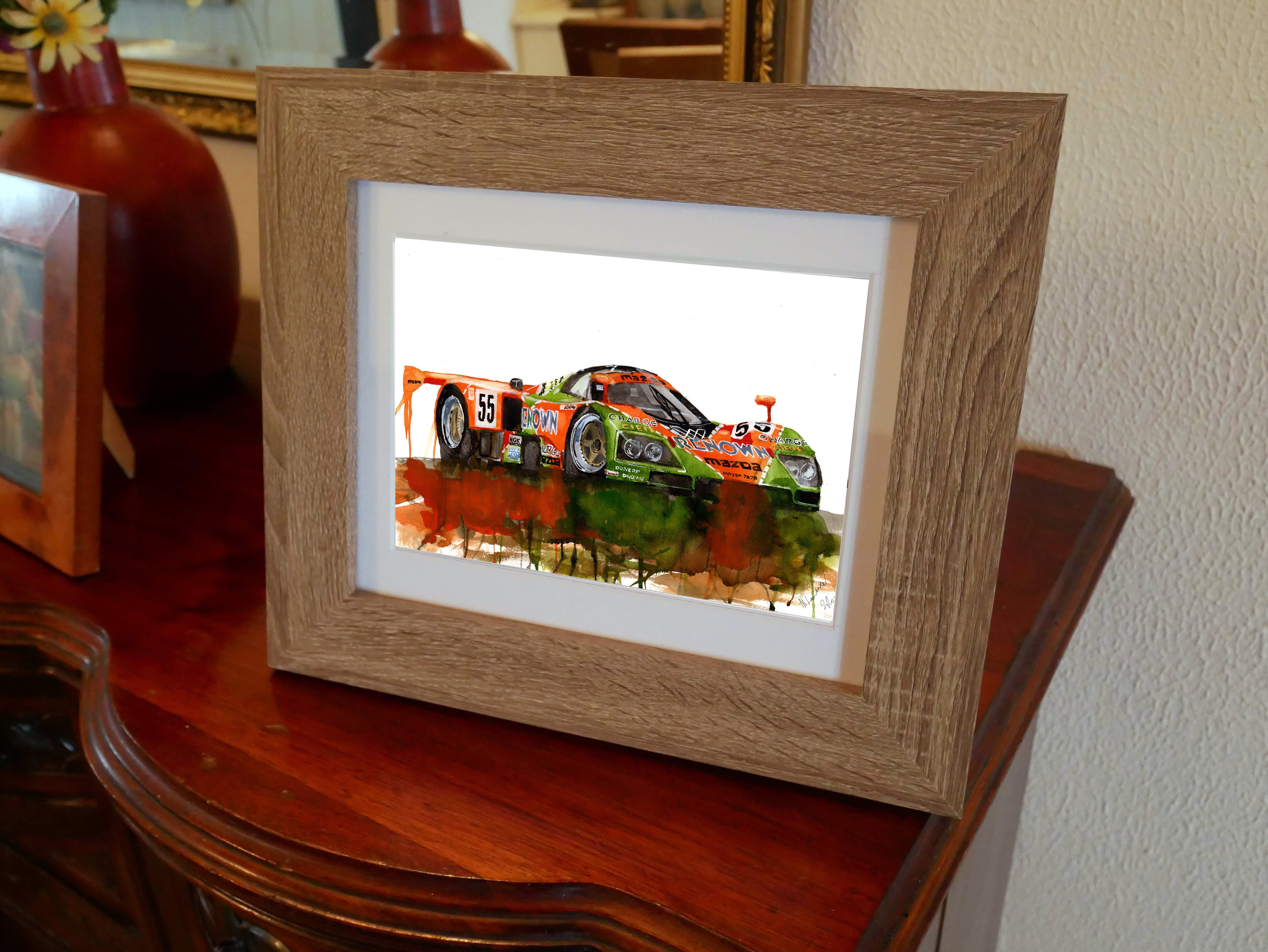 Mazda 787b Print. Mazda 787b Poster. Gifts For Him. Hand Painted Art. birthday gift