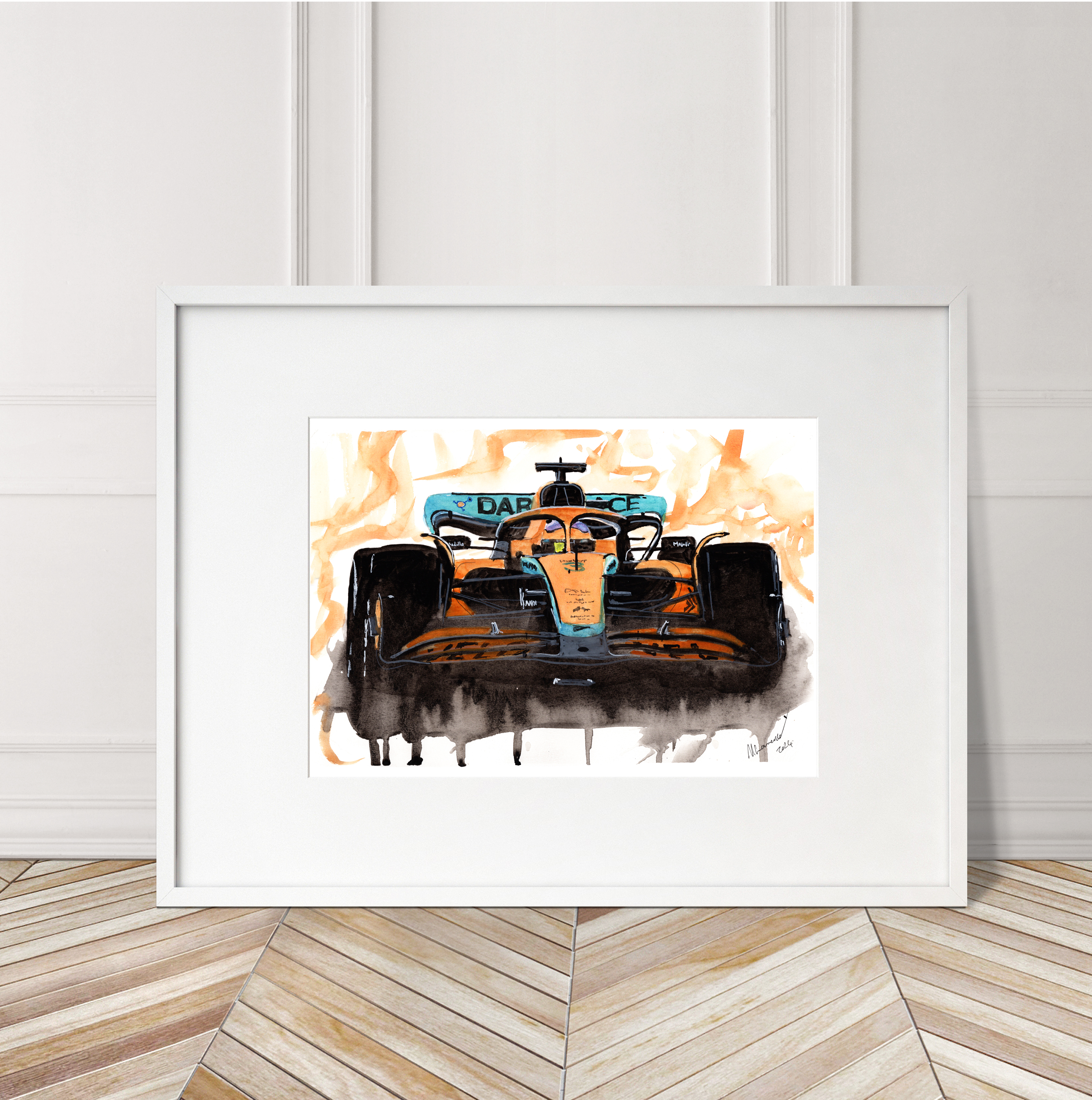 Mclaren F1 Car Print. Mclaren F1 Car Poster. Gifts For Him. Hand Painted Art. birthday gift