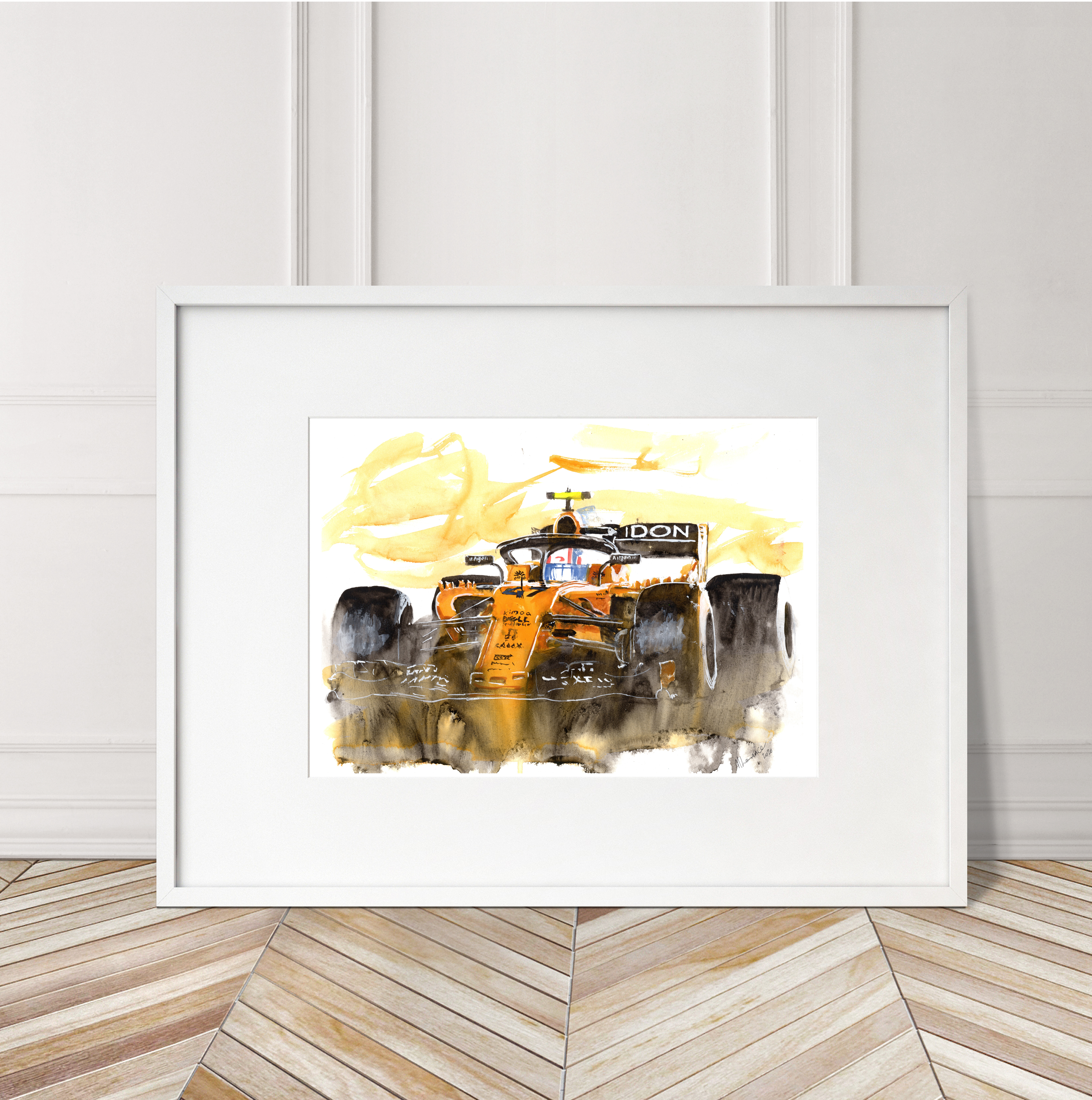 Mclaren F1 Car Print. Mclaren F1 Car Poster. Gifts For Him. Hand Painted Art. birthday gift