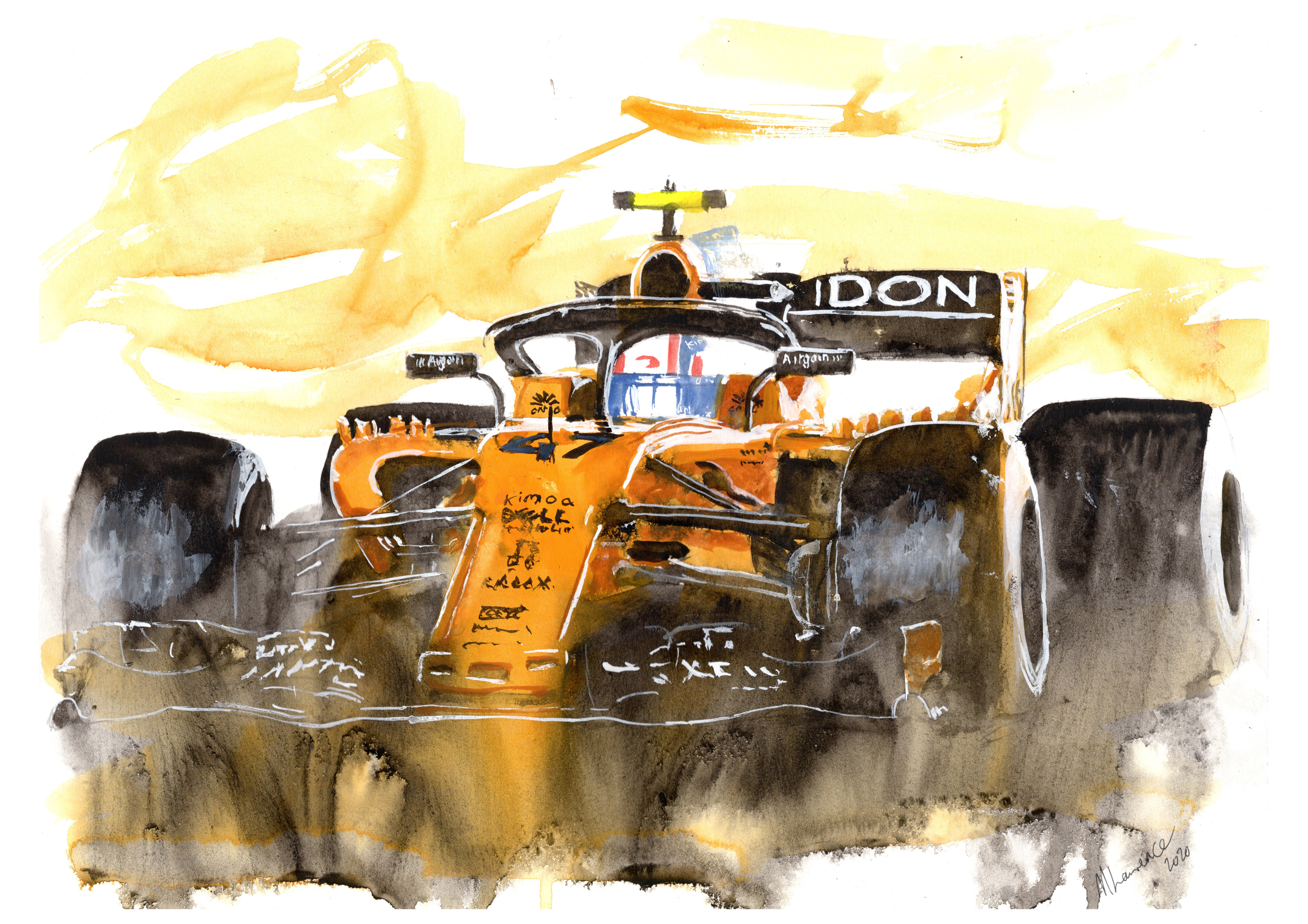 Mclaren F1 Car Print. Mclaren F1 Car Poster. Gifts For Him. Hand Painted Art. birthday gift