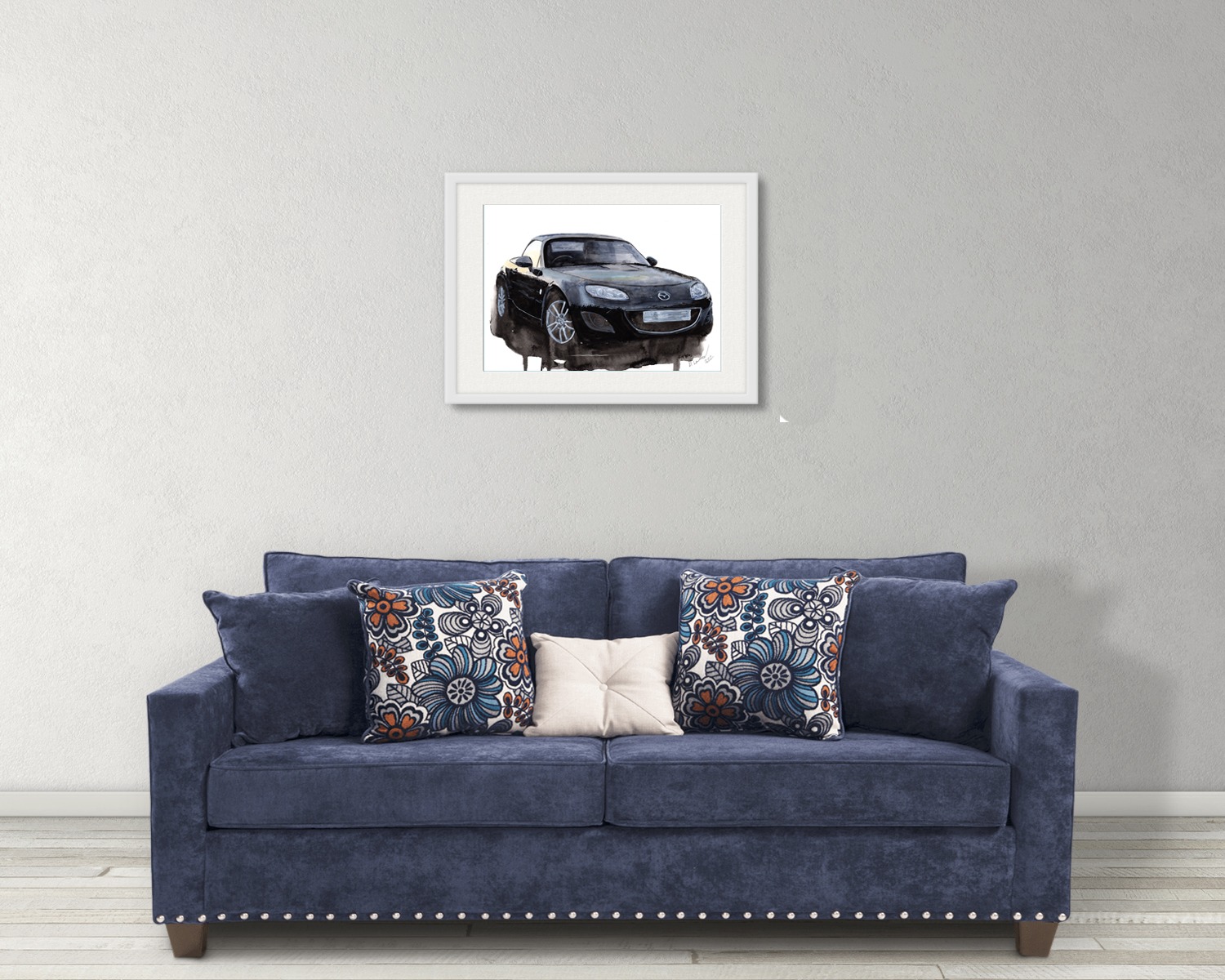 Mazda Miata MX5 Print. Mazda Miata MX5 Poster. Gifts For Him. Hand Painted Art. birthday gift