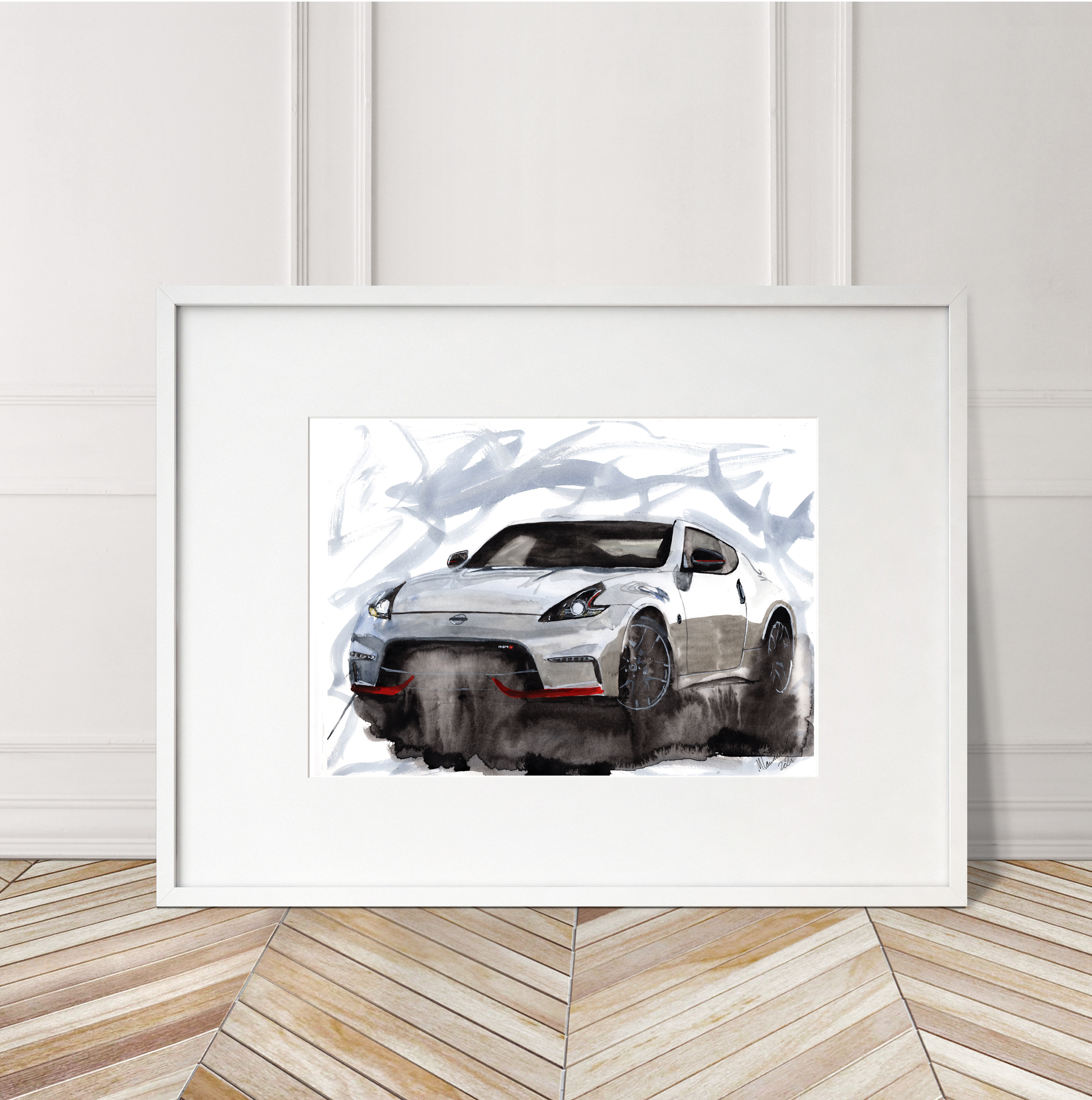 Nissan 370z Nismo Print. Nissan 370z Nismo Poster. Gifts For Him. Hand Painted Art. birthday gift