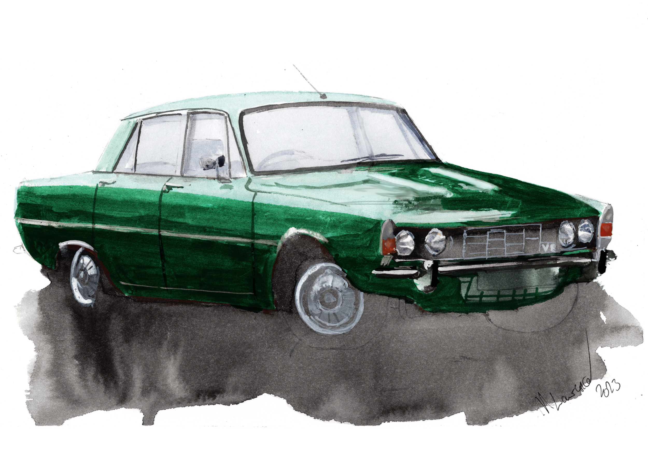 Rover P6 Print. Rover P6 Poster. Gifts For Him. Hand Painted Art. birthday gift