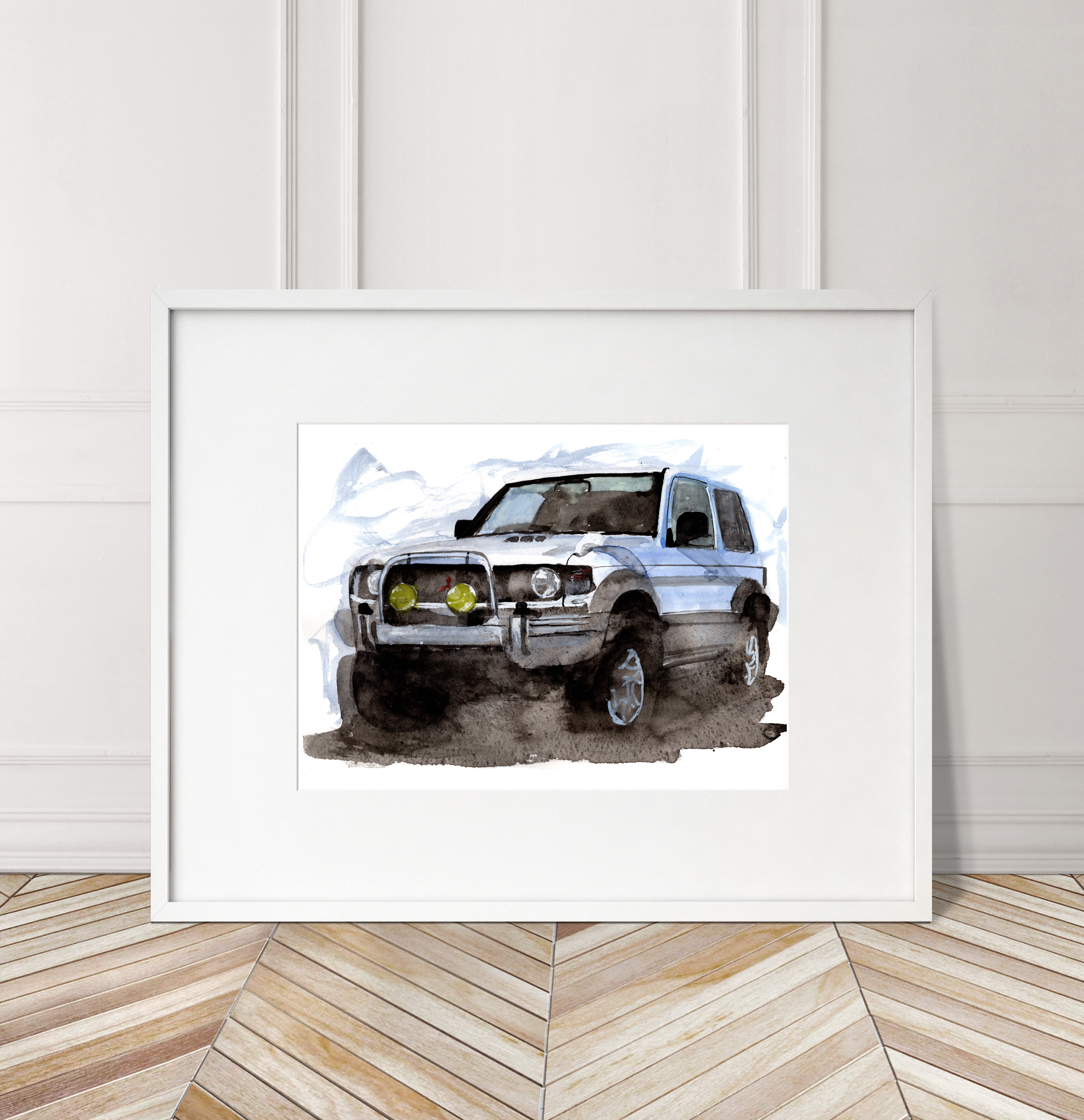 Mitsubishi Pajero Print. Mitsubishi Pajero Poster. Gifts For Him. Hand Painted Art. birthday gift