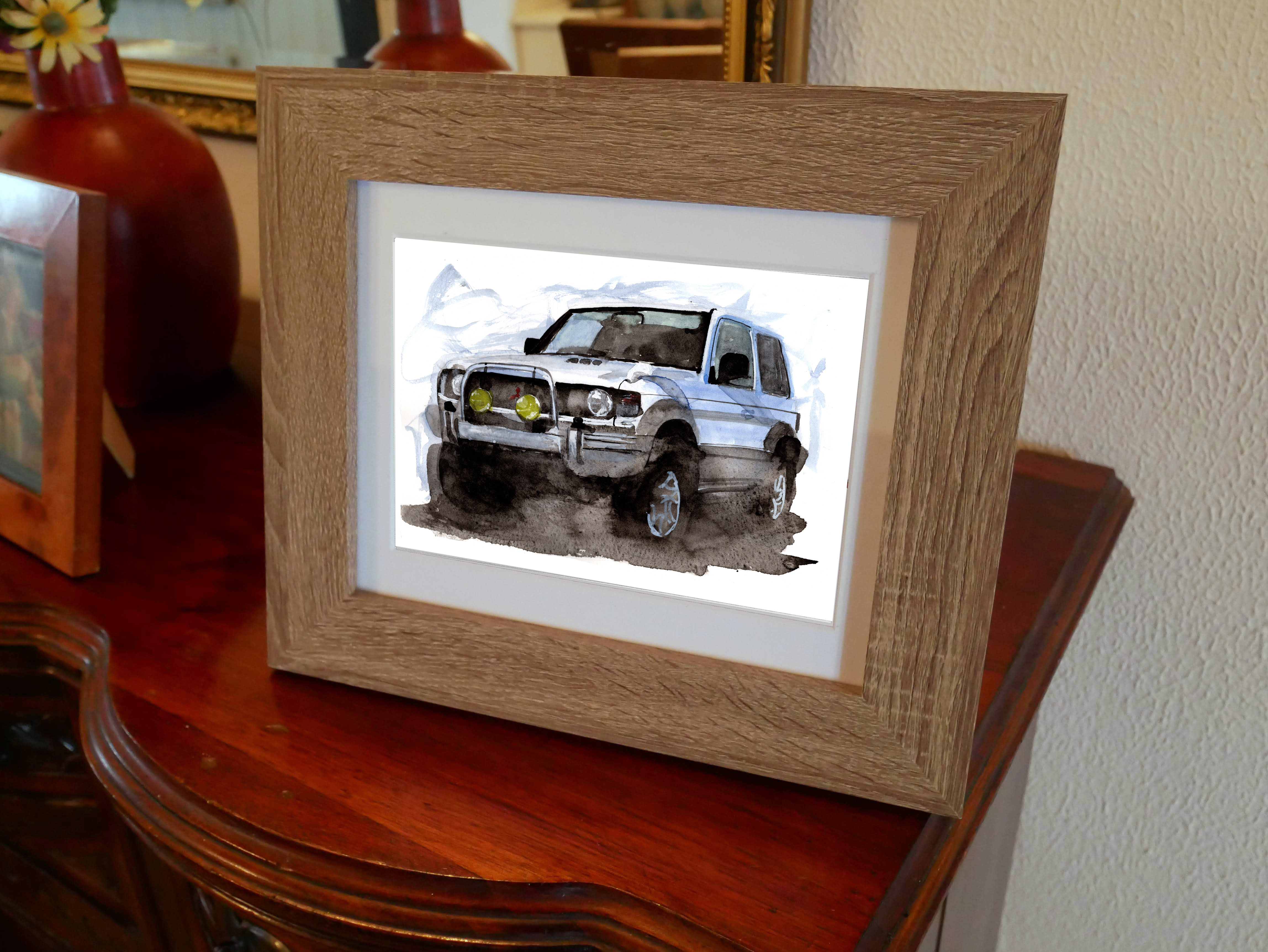 Mitsubishi Pajero Print. Mitsubishi Pajero Poster. Gifts For Him. Hand Painted Art. birthday gift