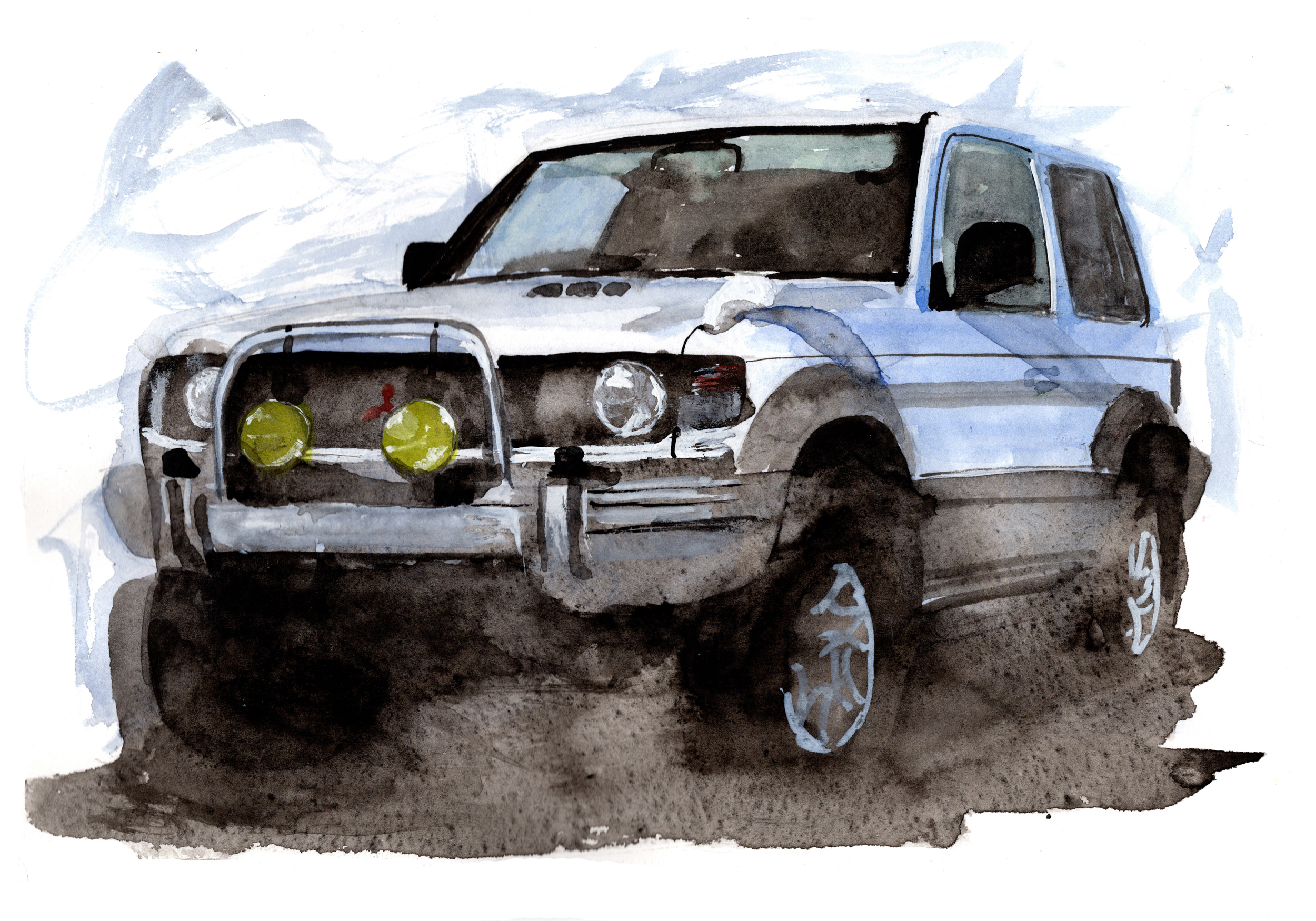 Mitsubishi Pajero Print. Mitsubishi Pajero Poster. Gifts For Him. Hand Painted Art. birthday gift