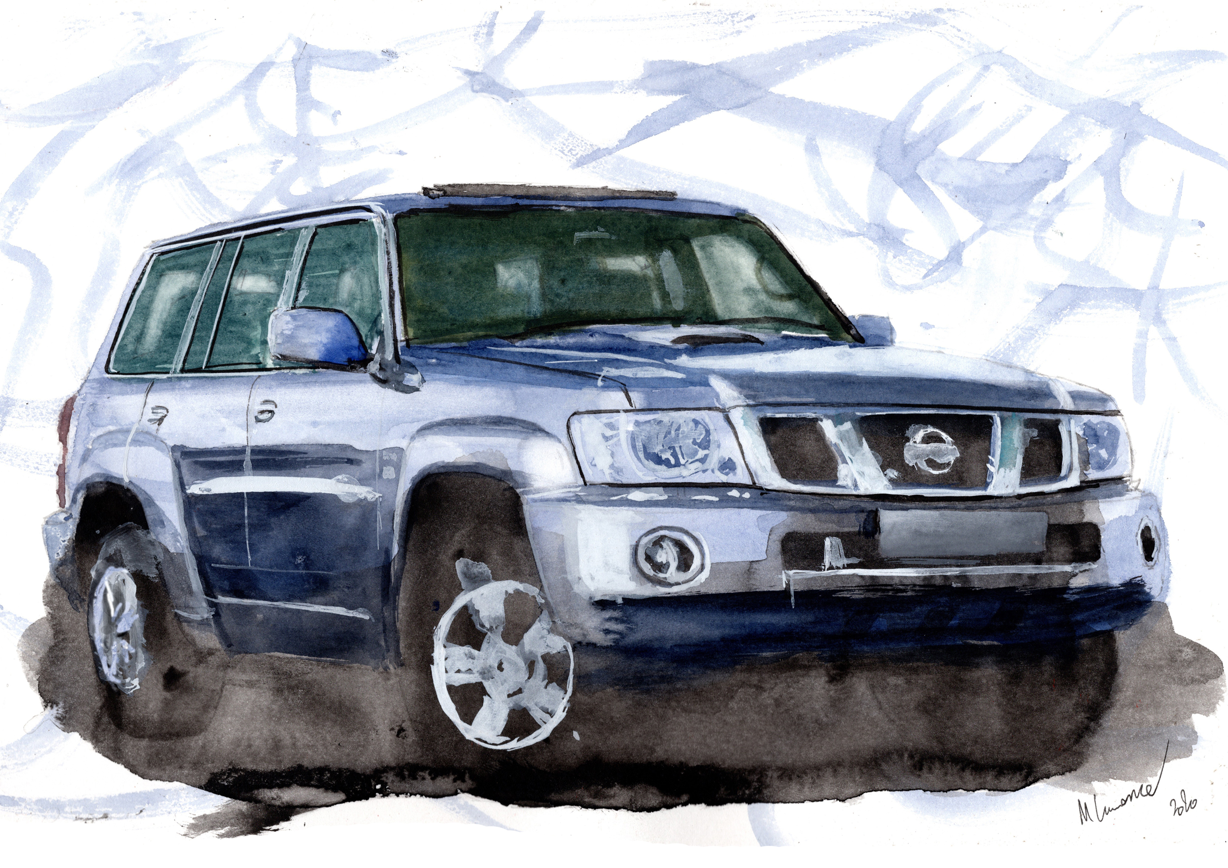 Nissan Patrol Print. Nissan Patrol Poster. Gifts For Him. Hand Painted Art. birthday gift