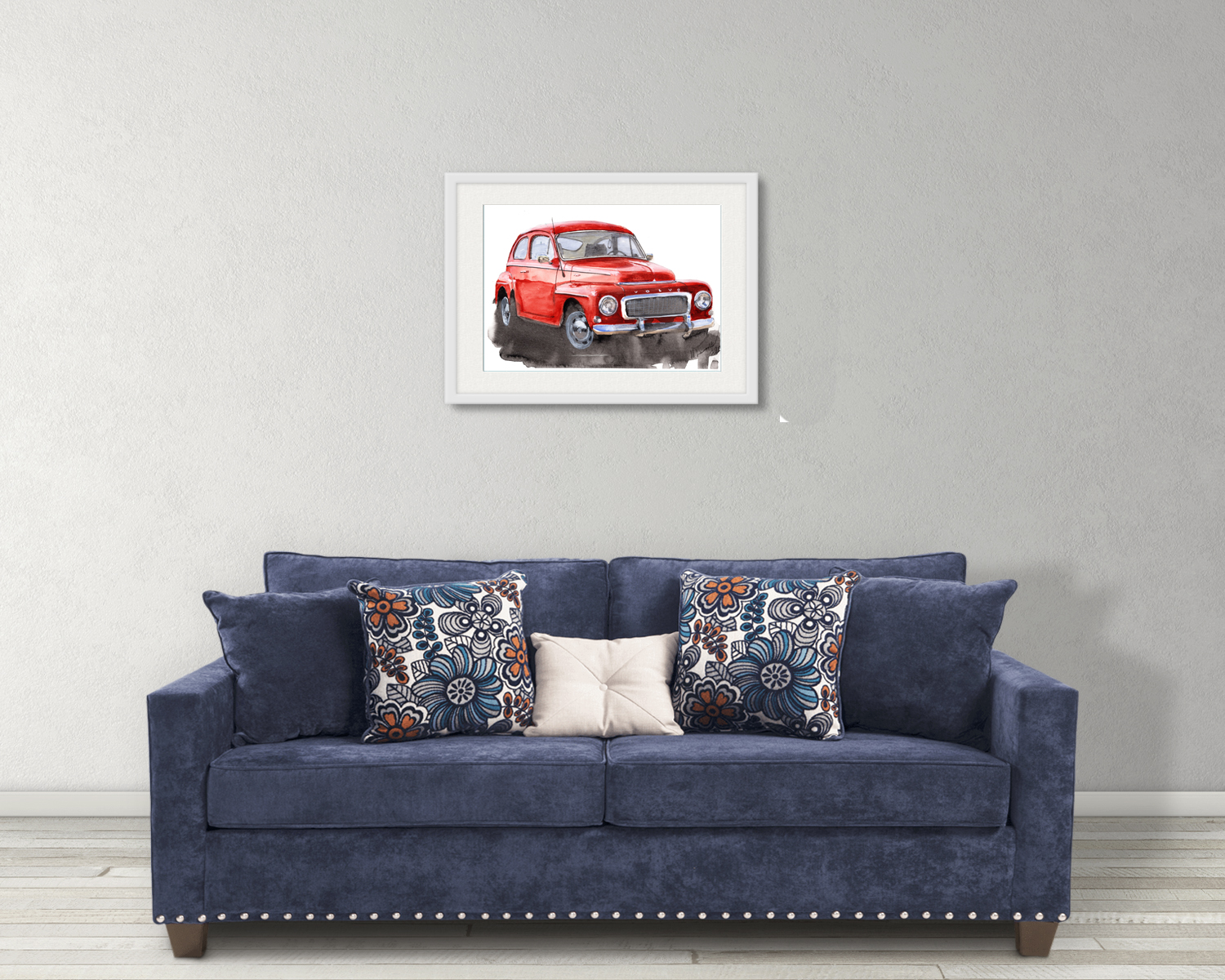 Volvo PV544 Print. Volvo PV544 Poster. Gifts For Him. Hand Painted Art. birthday gift