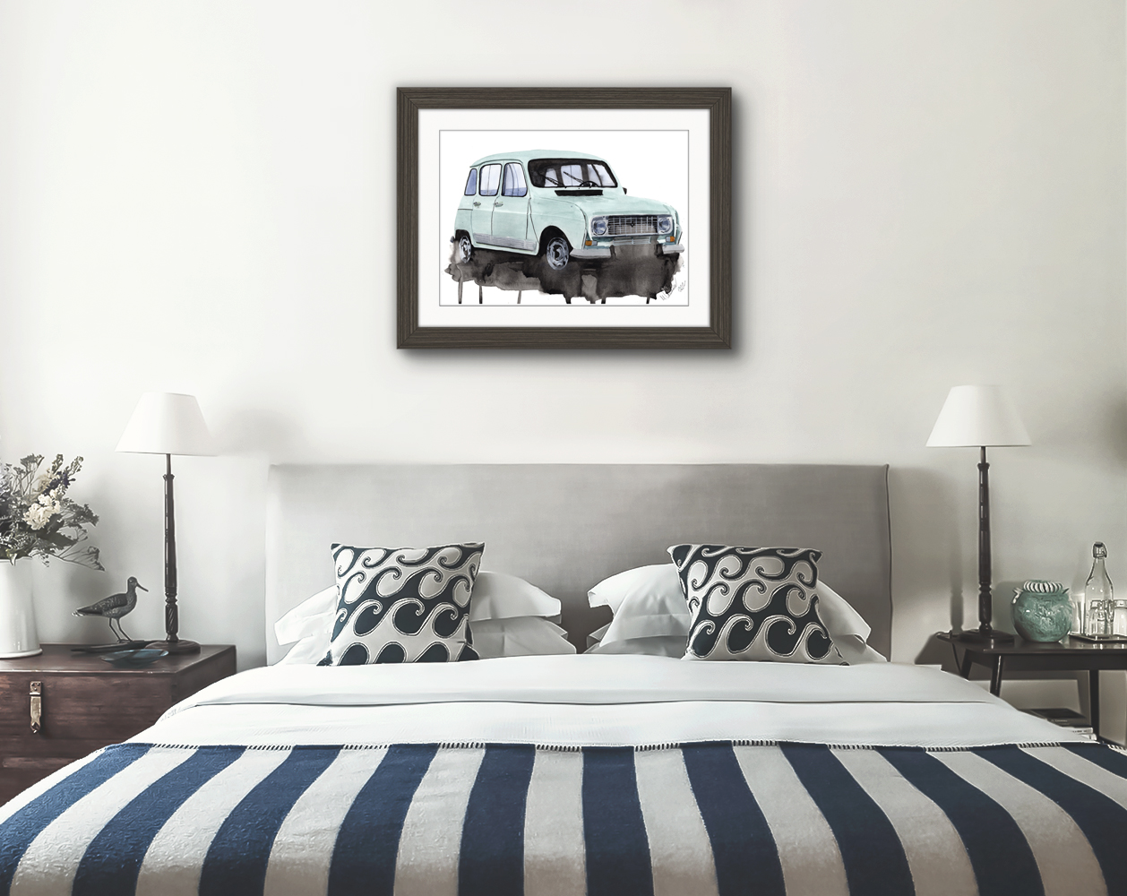 Renault 4 Print. Renault 4 Poster. Gifts For Him. Hand Painted Art. birthday gift