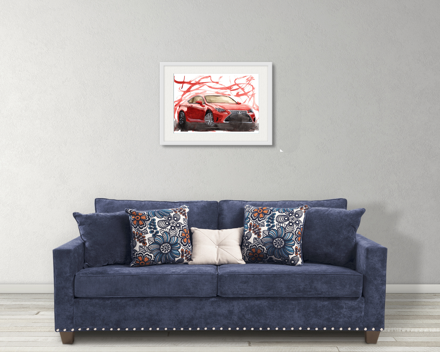 Lexus RC200 Print. Lexus RC200 Poster. Gifts For Him. Hand Painted Art. birthday gift