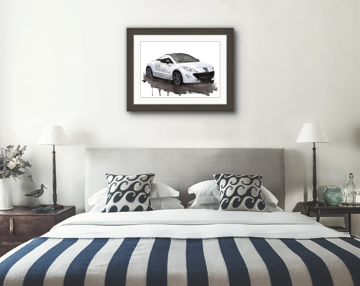 Peugeot RCZR Print. Peugeot RCZR Poster. Gifts For Him. Hand Painted Art. birthday gift