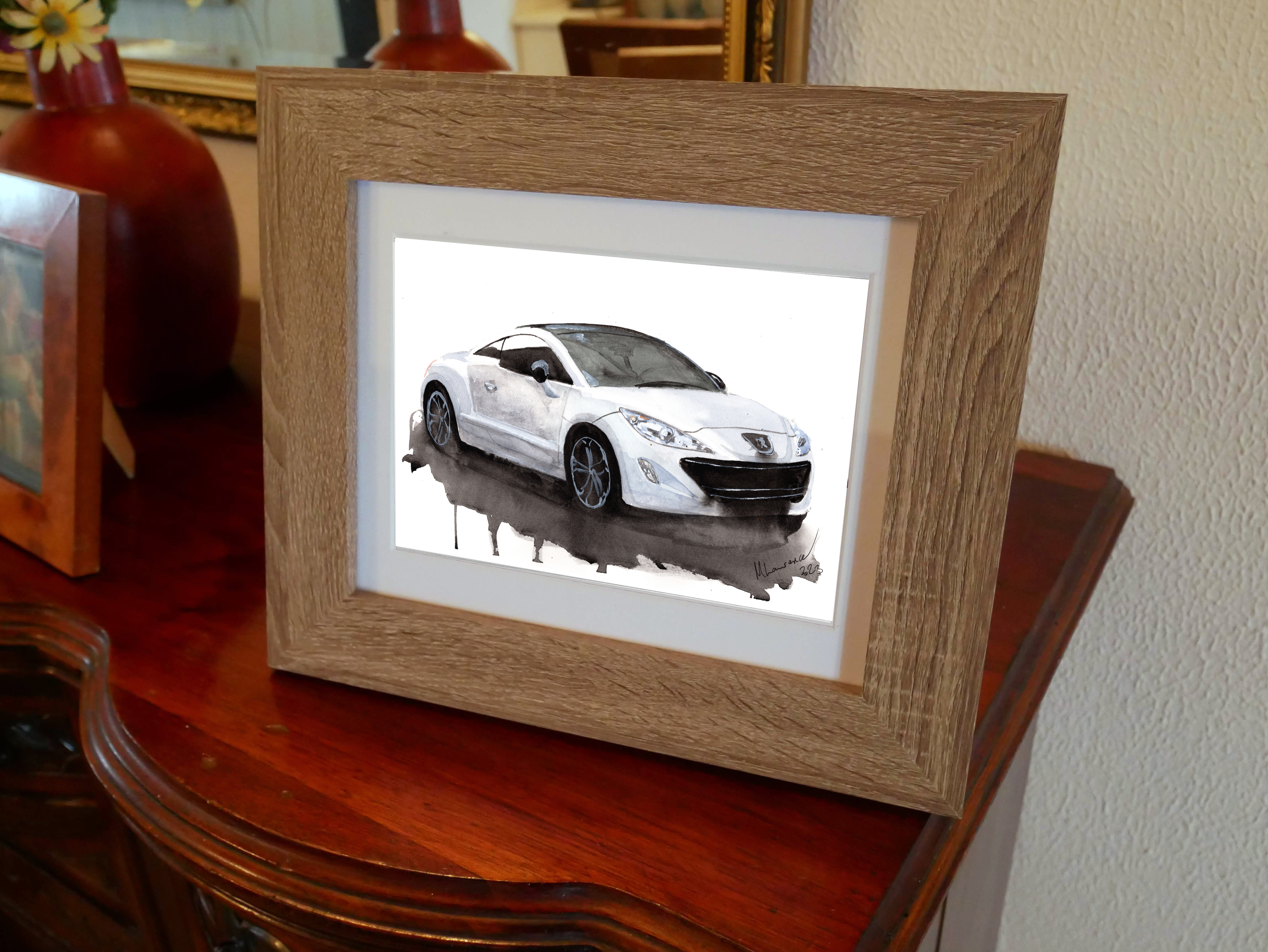 Peugeot RCZR Print. Peugeot RCZR Poster. Gifts For Him. Hand Painted Art. birthday gift
