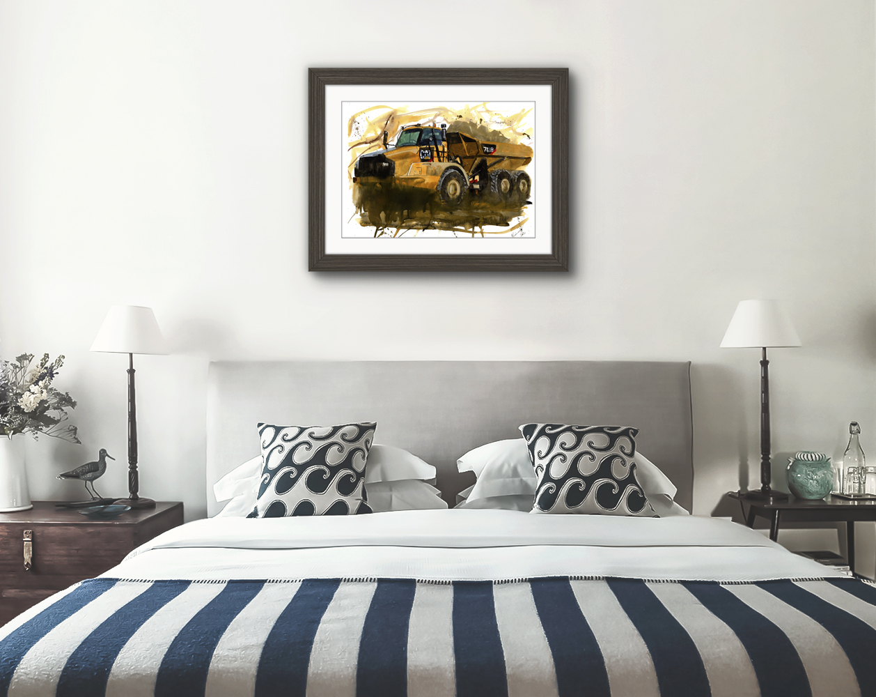 Rock Truck Print. Rock Truck Poster. Gifts For Him. Hand Painted Art. birthday gift
