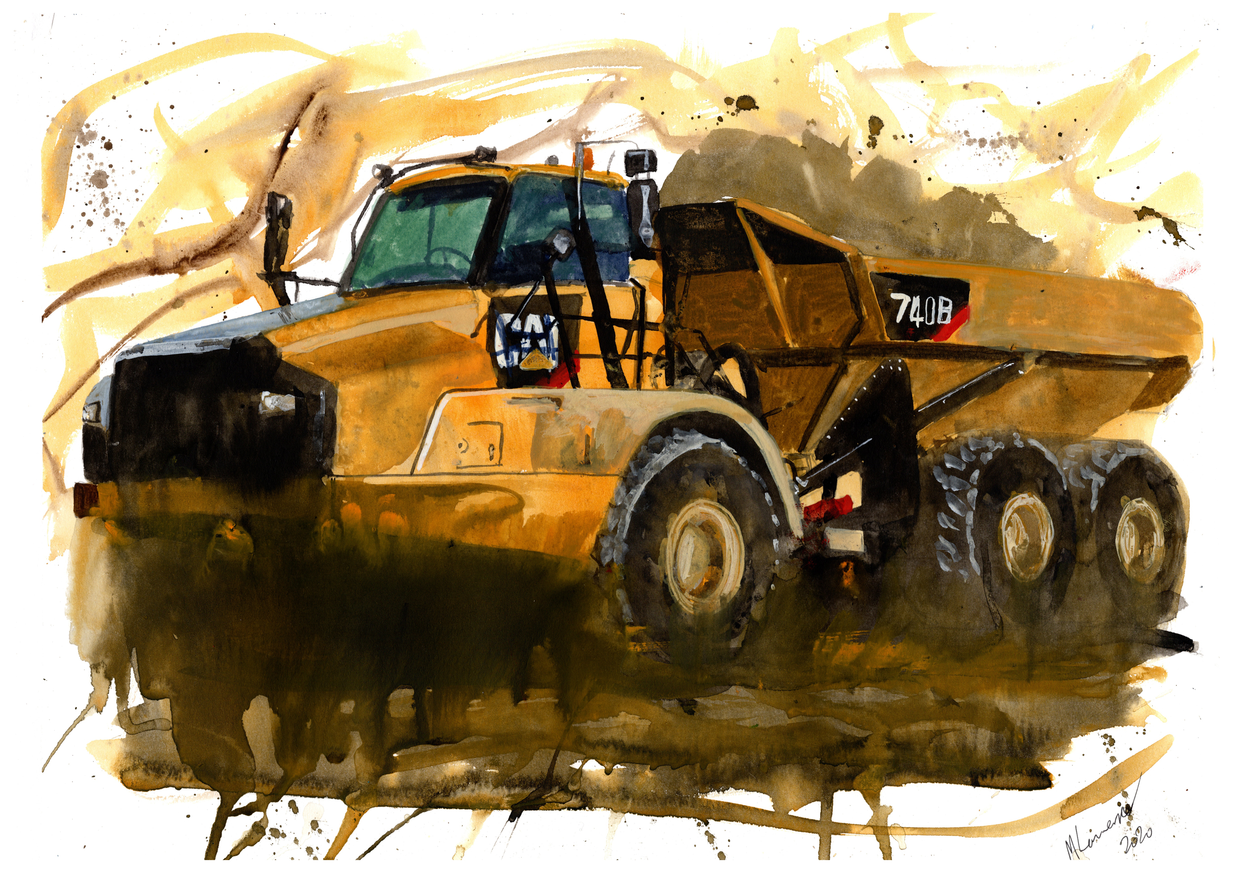 Rock Truck Print. Rock Truck Poster. Gifts For Him. Hand Painted Art. birthday gift