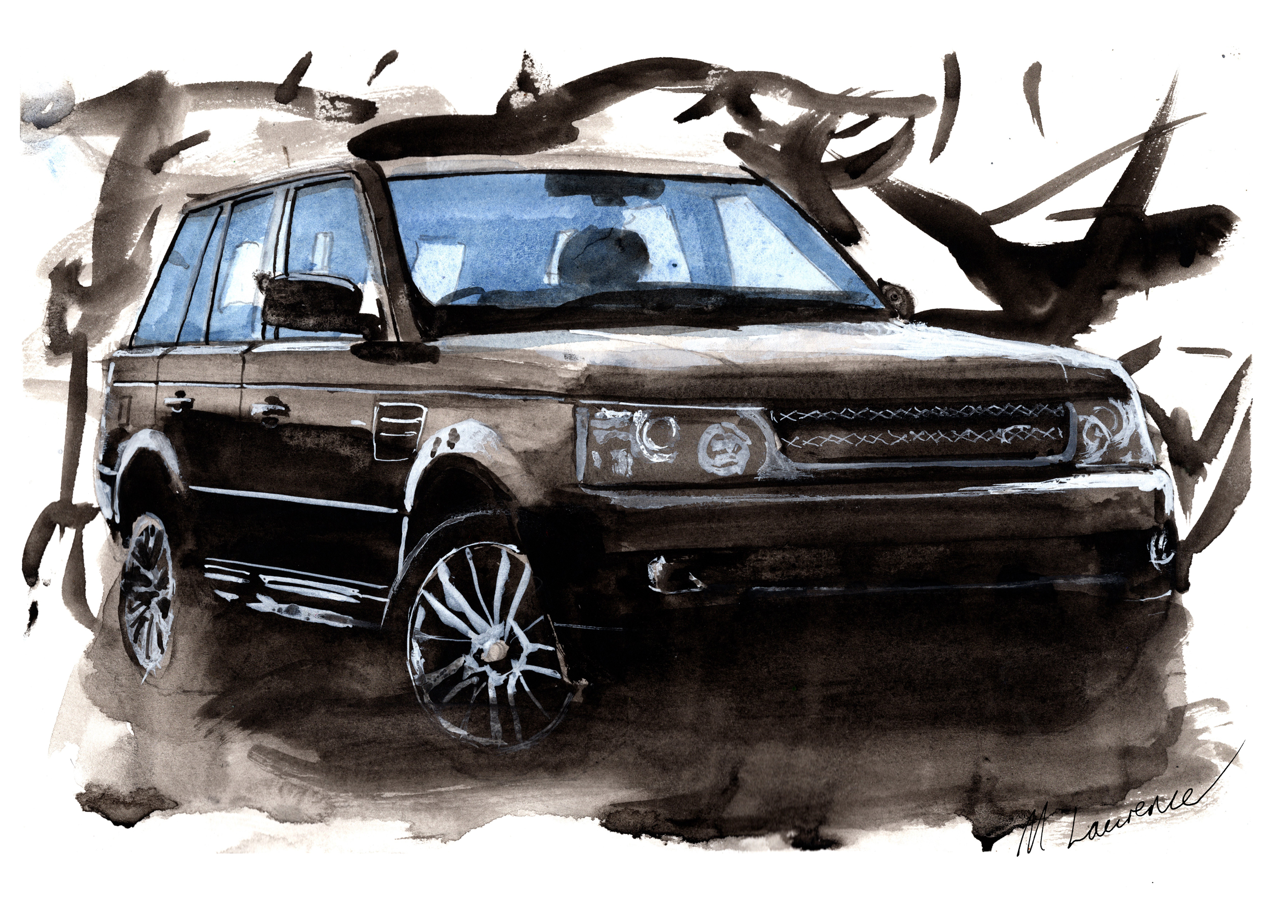Range Rover Sport Print. Range Rover Sport Poster. Gifts For Him. Hand Painted Art. birthday gift