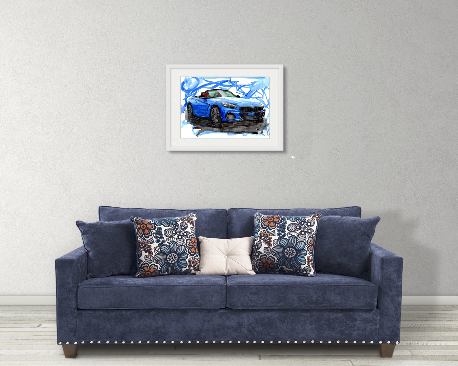 BMW Z4 Print. BMW Z4 Poster. Gifts For Him. Hand Painted Art. birthday gift