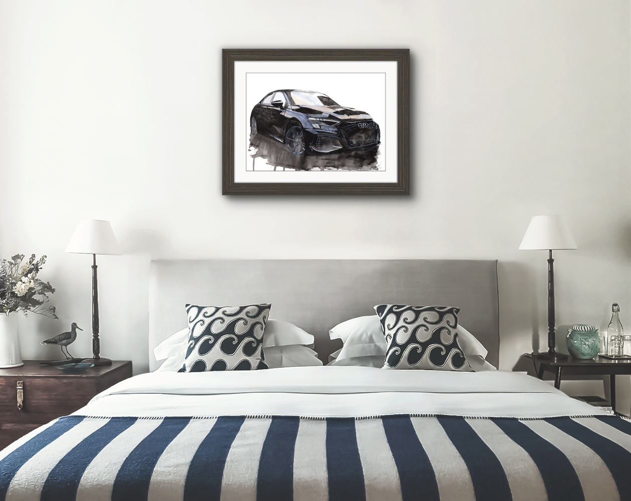 Audi S3 Print. Audi S3 Poster. Gifts For Him. Hand Painted Art. birthday gift