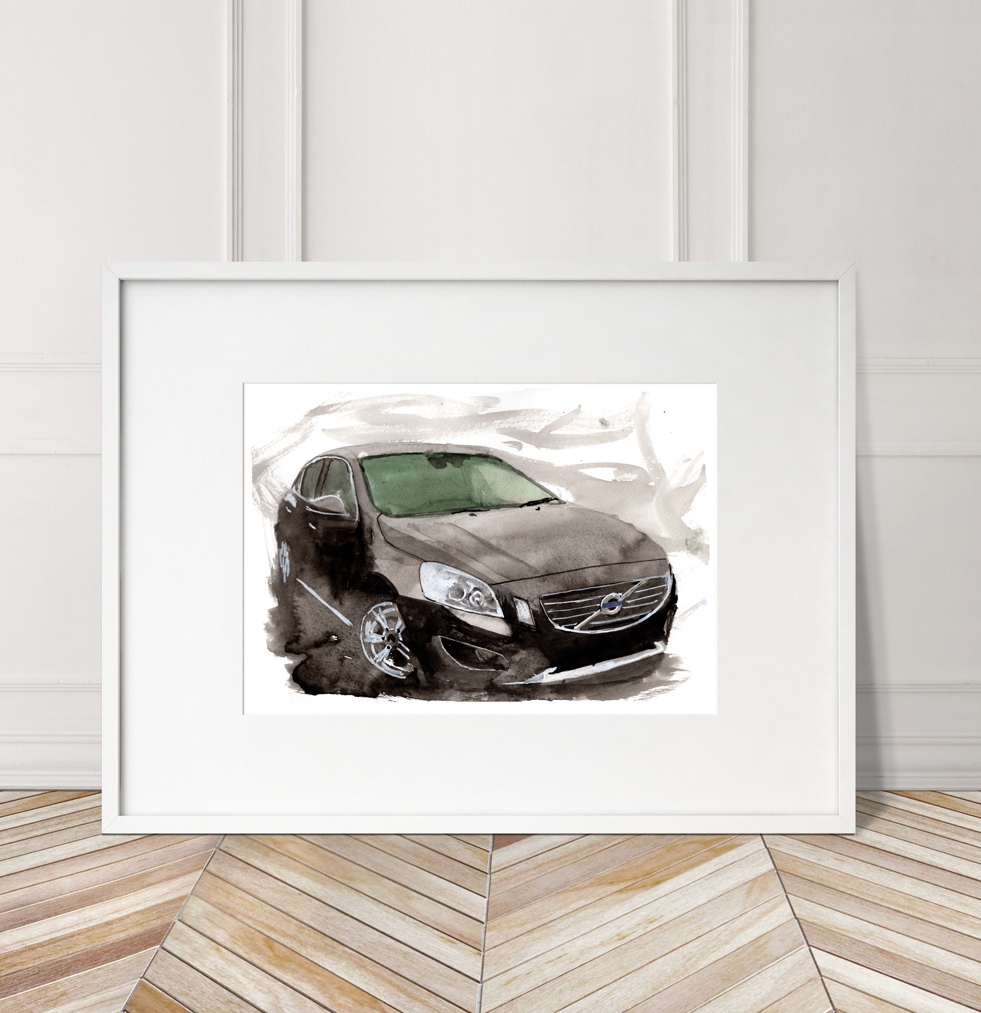 Volvo S60 Print. Volvo S60 Poster. Gifts For Him. Hand Painted Art. birthday gift