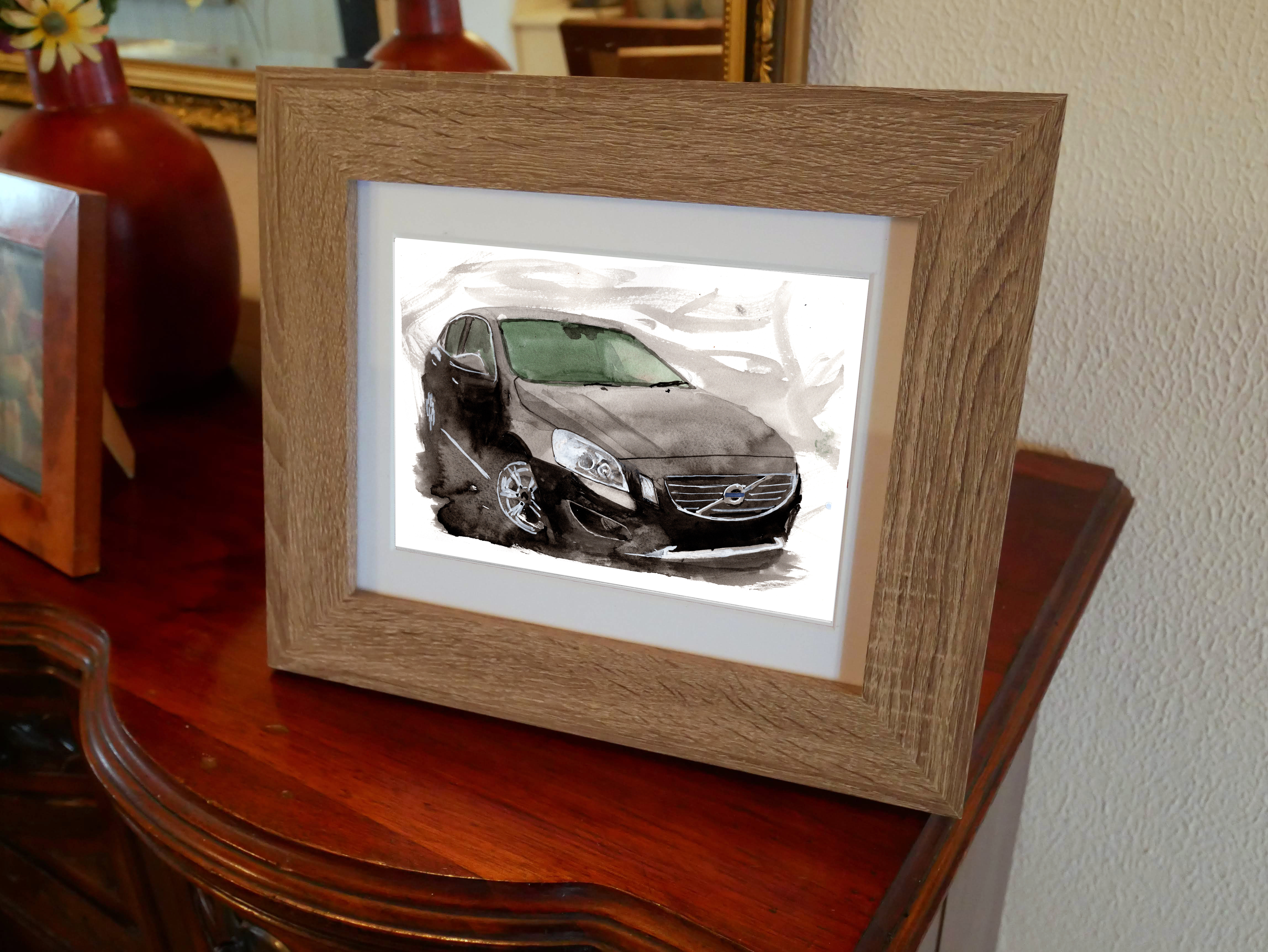 Volvo S60 Print. Volvo S60 Poster. Gifts For Him. Hand Painted Art. birthday gift