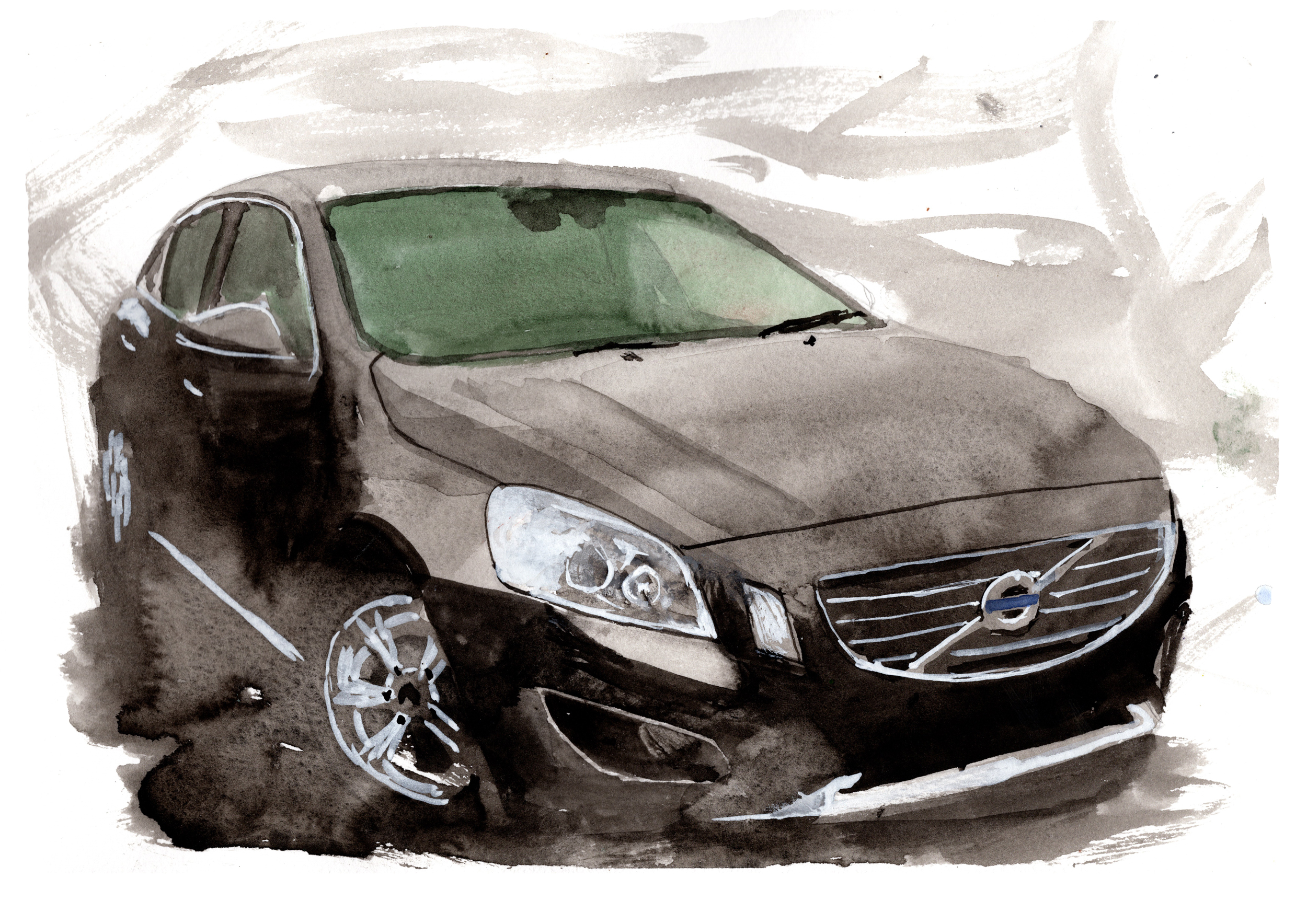 Volvo S60 Print. Volvo S60 Poster. Gifts For Him. Hand Painted Art. birthday gift