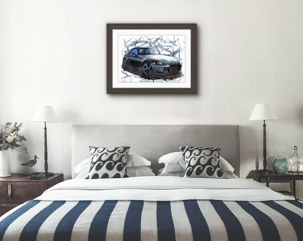 Honda S2000 Print. Honda S2000 Poster. Gifts For Him. Hand Painted Art. birthday gift