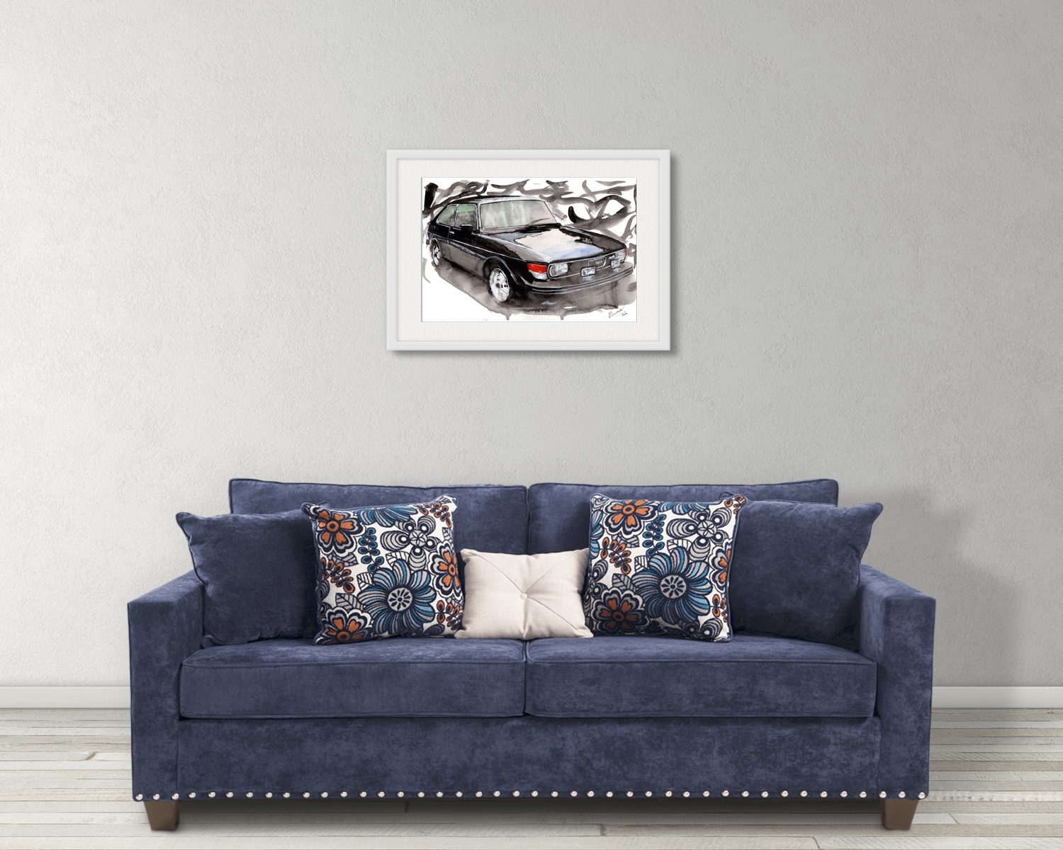 Saab 99 Print. Saab 99 Poster. Gifts For Him. Hand Painted Art. birthday gift