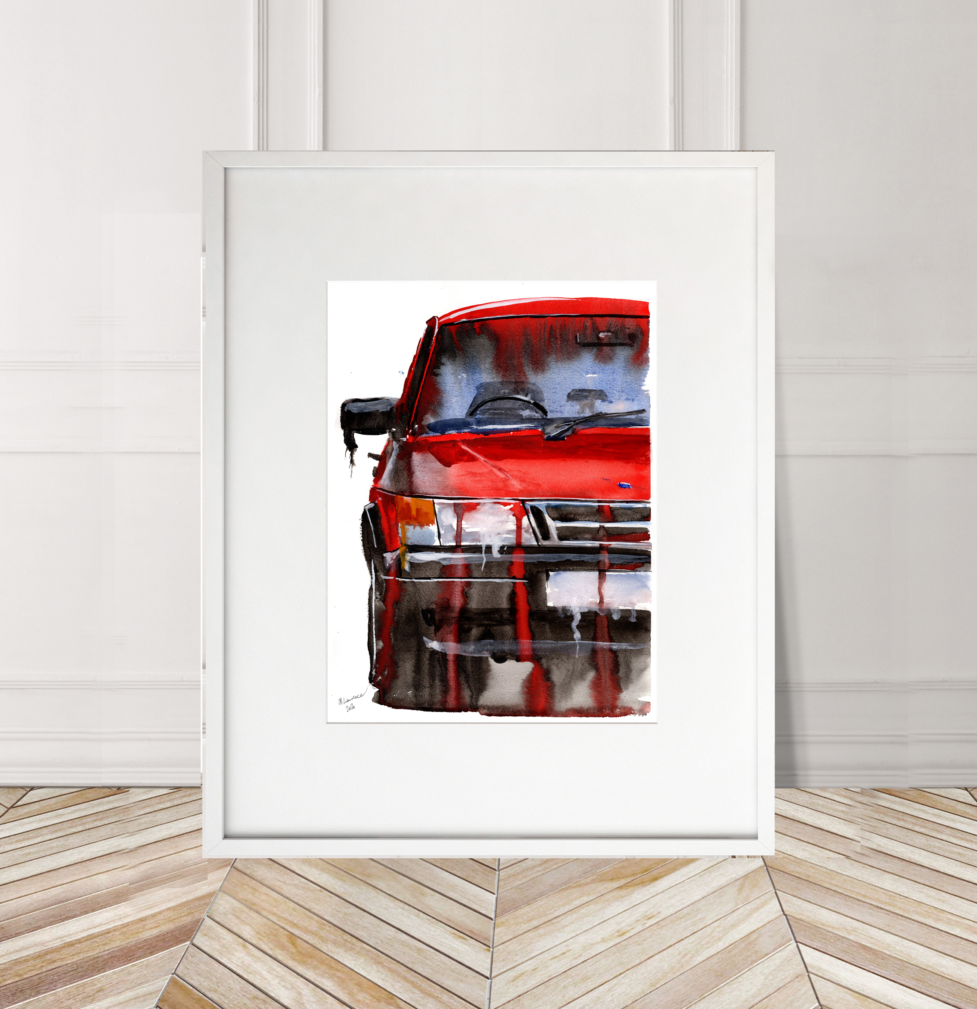 Saab 900 Print. Saab 900 Poster. Gifts For Him. Hand Painted Art. birthday gift