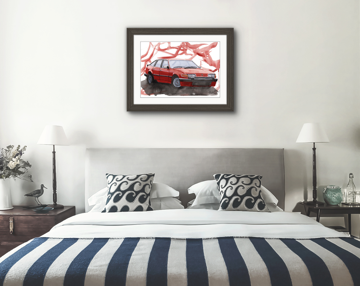 Rover SD1 Print. Rover SD1 Poster. Gifts For Him. Hand Painted Art. birthday gift