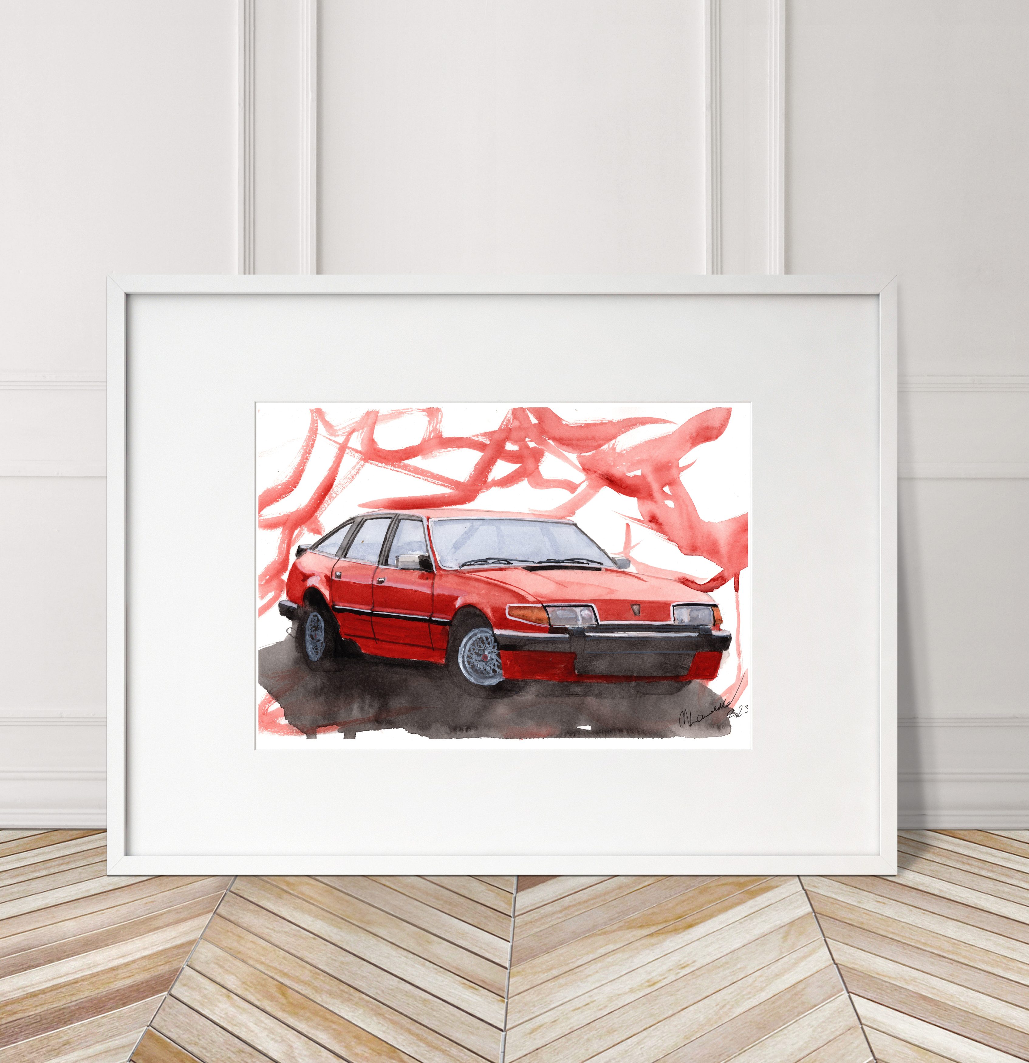 Rover SD1 Print. Rover SD1 Poster. Gifts For Him. Hand Painted Art. birthday gift