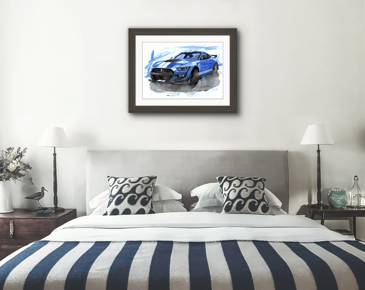 Ford Shelby Mustang Print. Ford Shelby Mustang Poster. Gifts For Him. Hand Painted Art. birthday gift