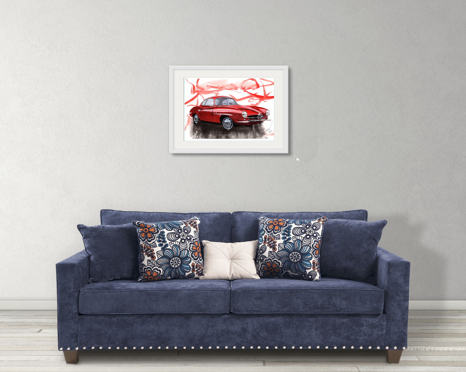 Alfa Romeo Giulietta Sprint Speciale Print. Sprint Speciale Poster. Gifts For Him. Hand Painted Art. birthday gift
