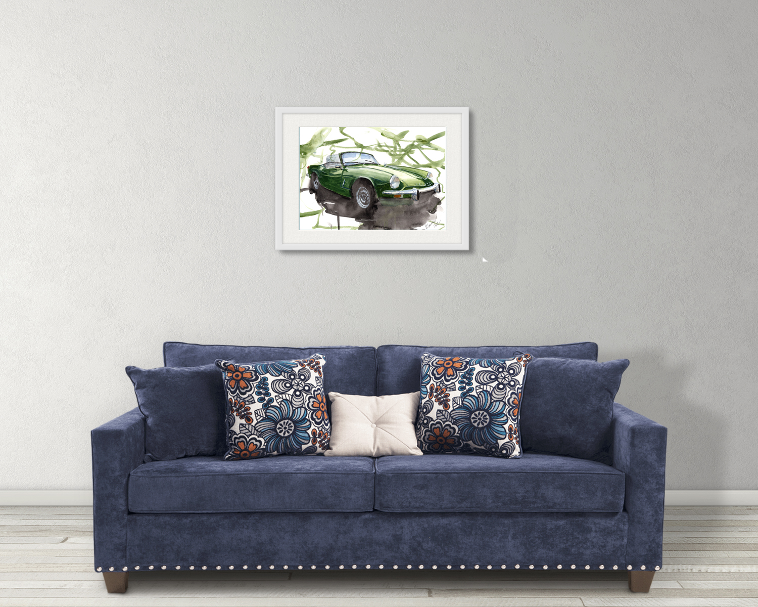 Triumph Spitfire Print. Triumph Spitfire Poster. Gifts For Him. Hand Painted Art. birthday gift