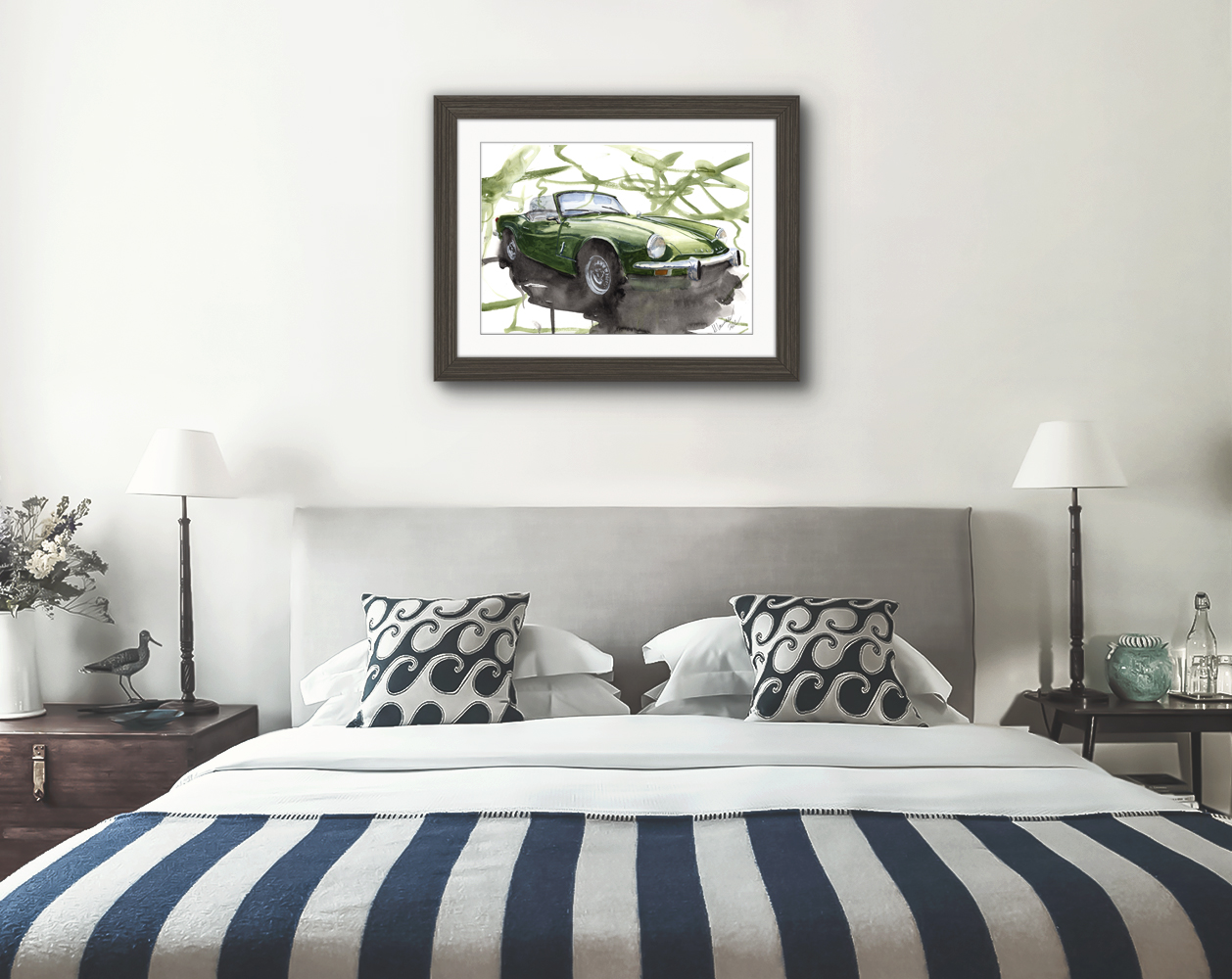 Triumph Spitfire Print. Triumph Spitfire Poster. Gifts For Him. Hand Painted Art. birthday gift