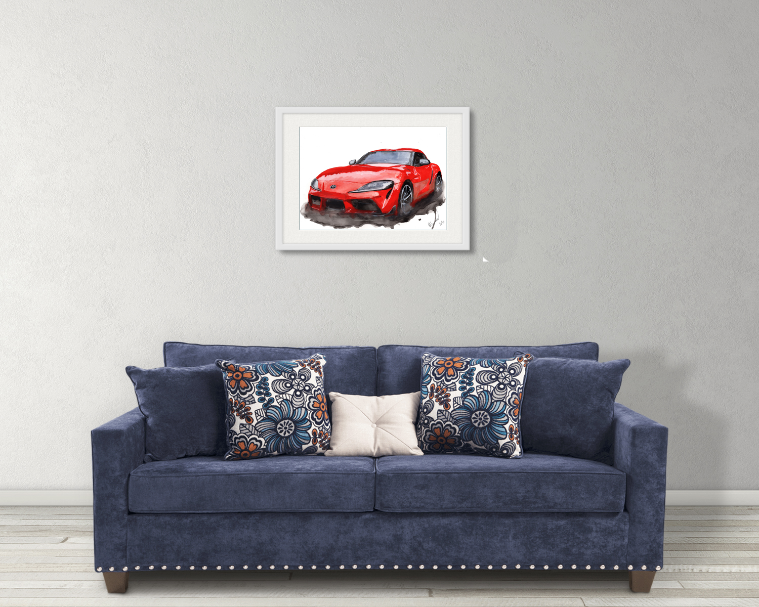 Toyota Supra Print. Toyota Supra Poster. Gifts For Him. Hand Painted Art. birthday gift