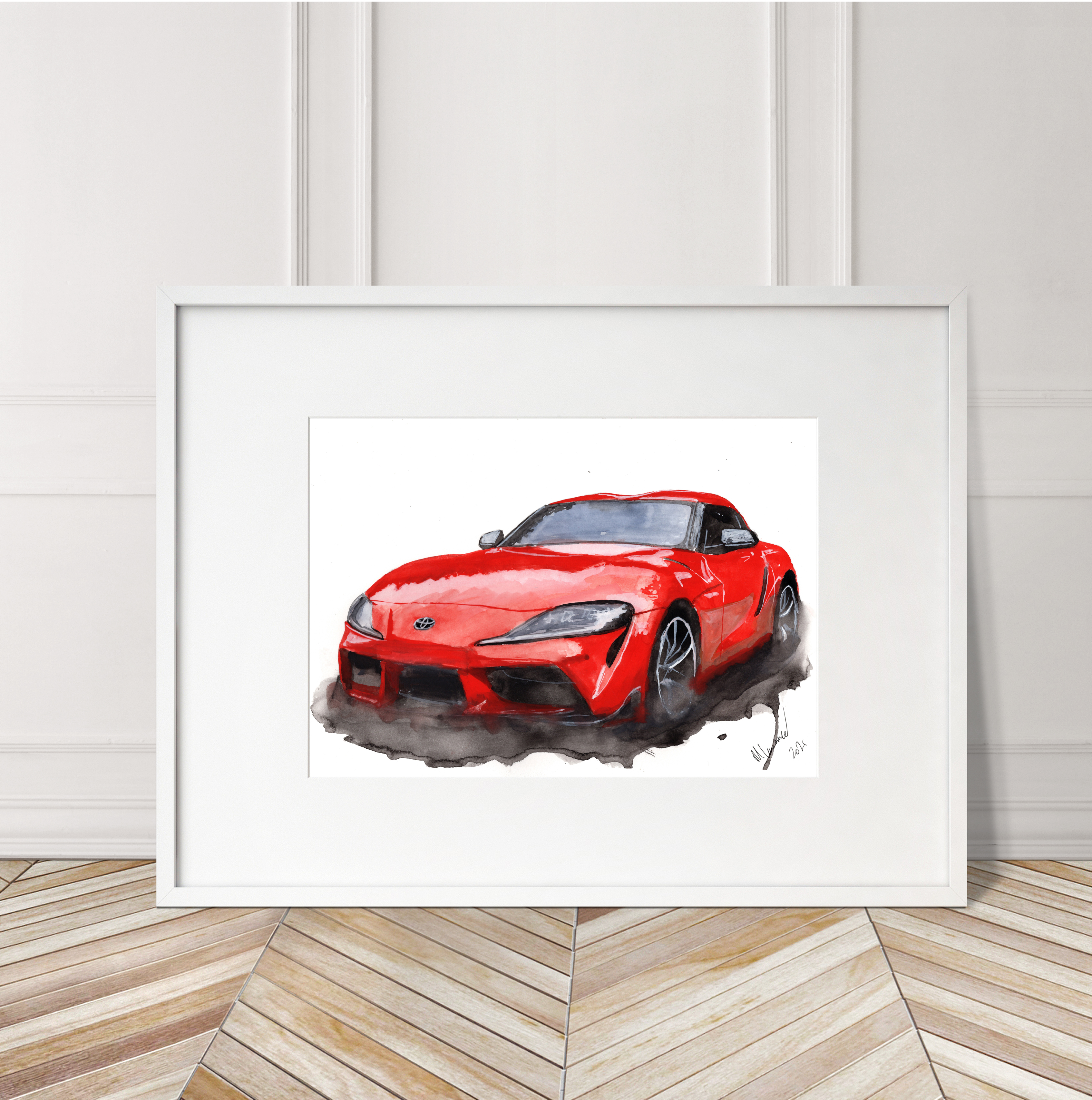 Toyota Supra Print. Toyota Supra Poster. Gifts For Him. Hand Painted Art. birthday gift