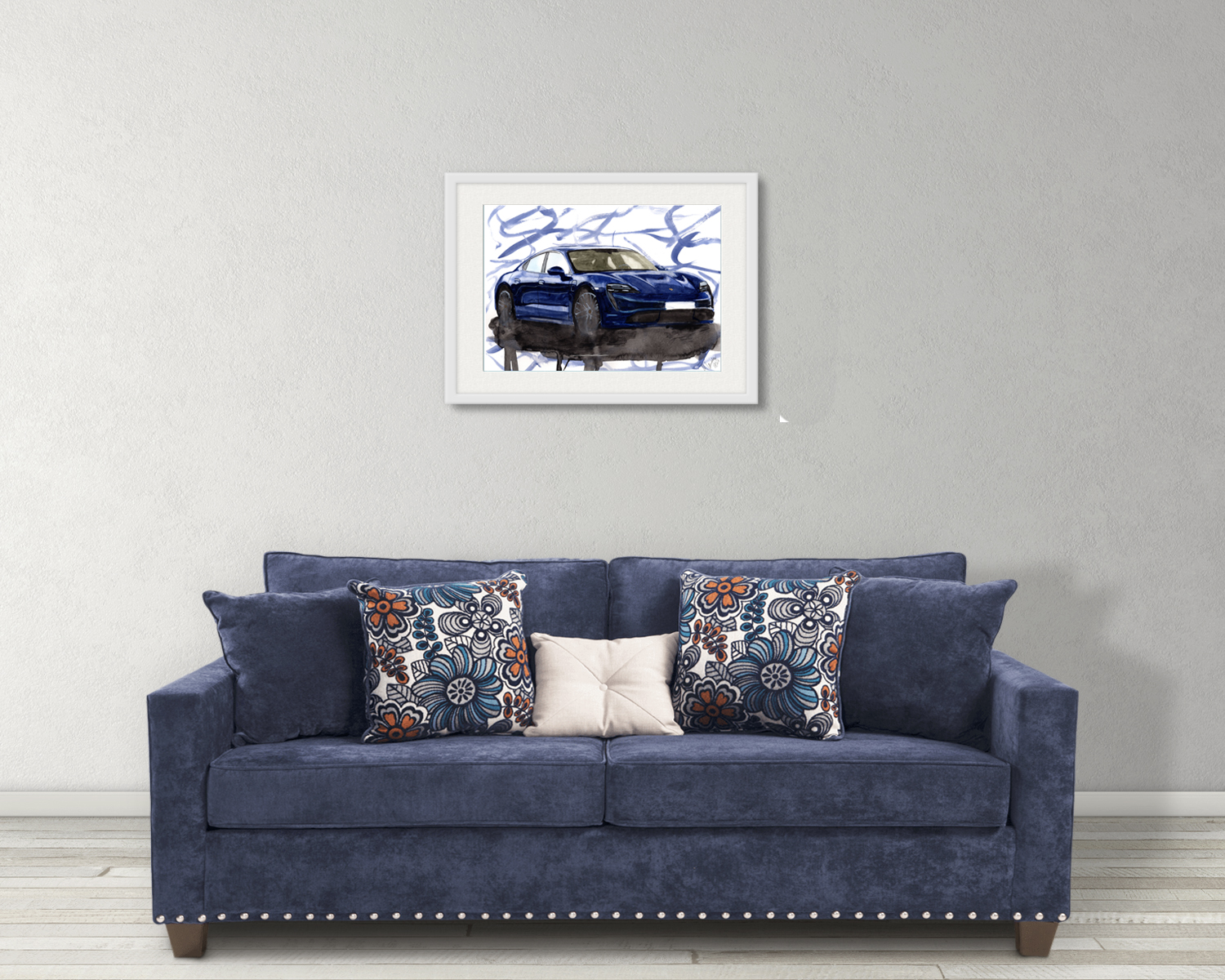 Porsche Taycan Print. Porsche Taycan Poster. Gifts For Him. Hand Painted Art. birthday gift