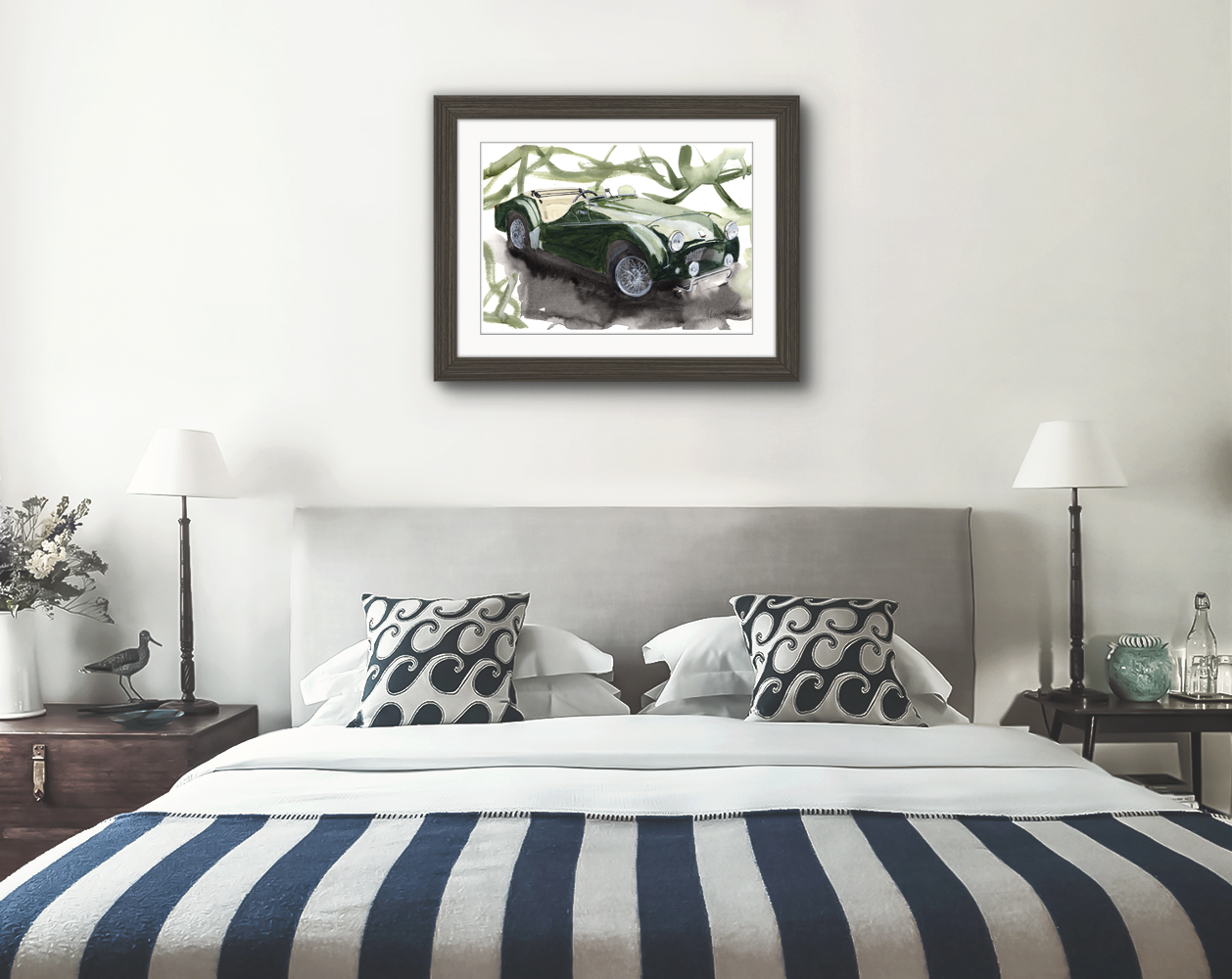 Triumph TR2 Print. Triumph TR2 Poster. Gifts For Him. Hand Painted Art. birthday gift